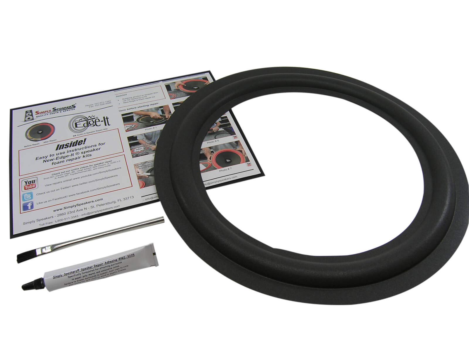 Standard 15 Inch Single Edge Foam Speaker Repair Kit FSK-15M-1 for Enhanced Audio Performance in Home Theater and Studio Setups