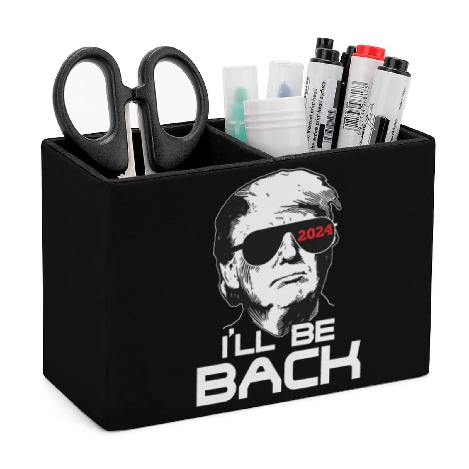 Trump 2024 Take America Back PU Leather Pen Holder - Desk Organizer for Pencils, Brushes & Scissors | Office & Home Decor | Perfect for Workstations, Study Desks & Gift Giving