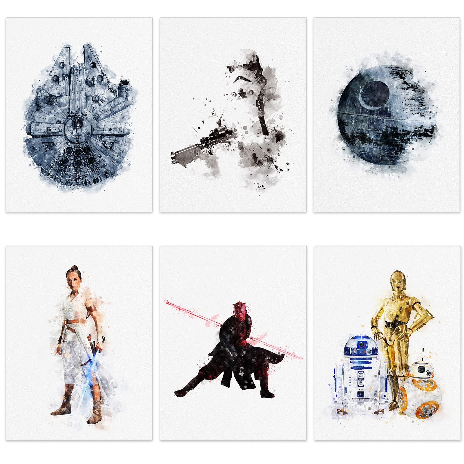 Star Wars Watercolor Stormtrooper Wall Art Set - 6 Pack 8x10