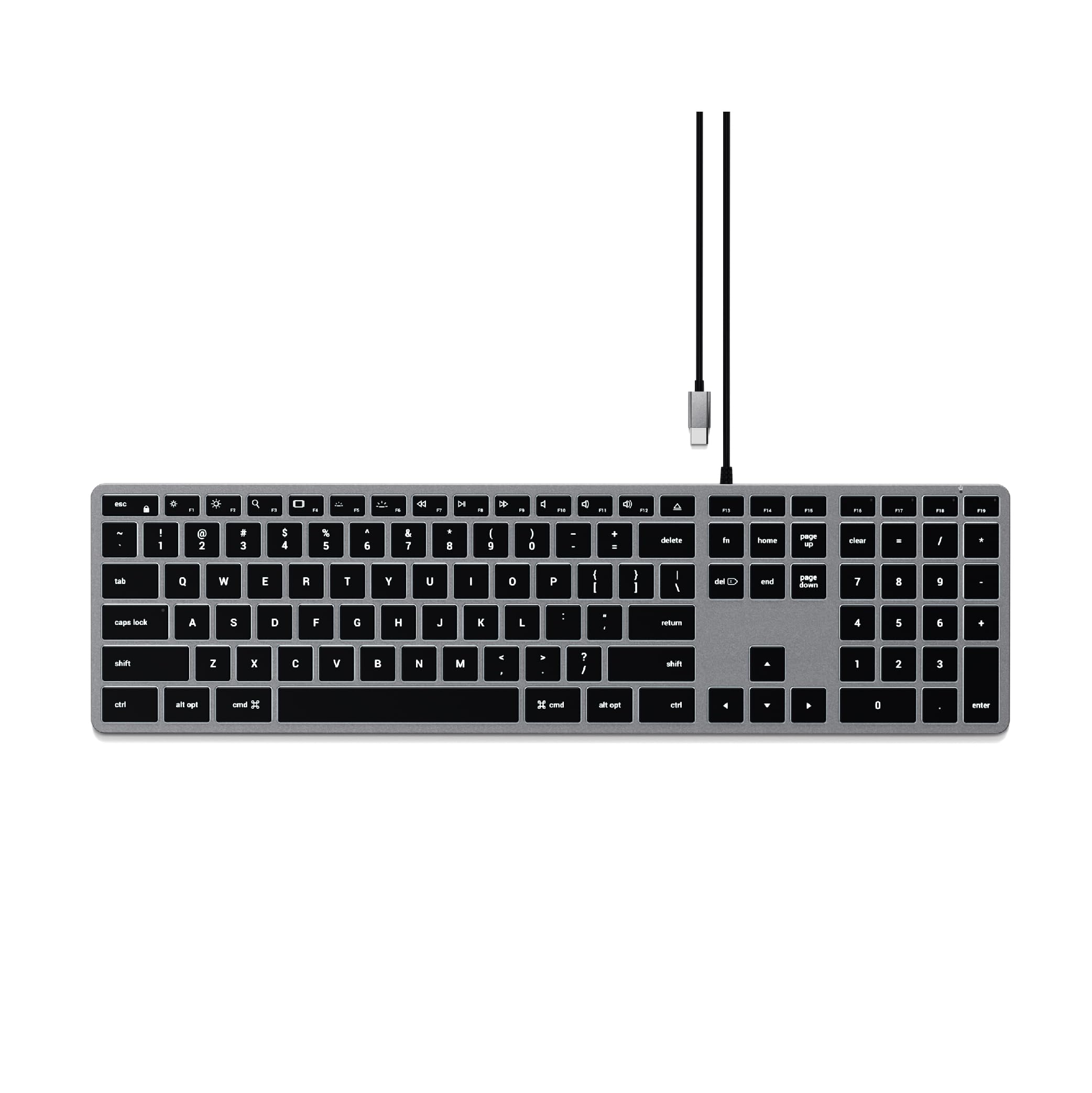 Satechi Slim W3 Wired Keyboard & Aluminum C1 Wired Mouse Bundle - USB C Backlit Keyboard with Adjustable DPI Mouse for MacBook Pro/Air, iPad Pro/Air, iMac, PC Laptops & Desktops - Perfect for Home Office, Gaming & Productivity Workstations