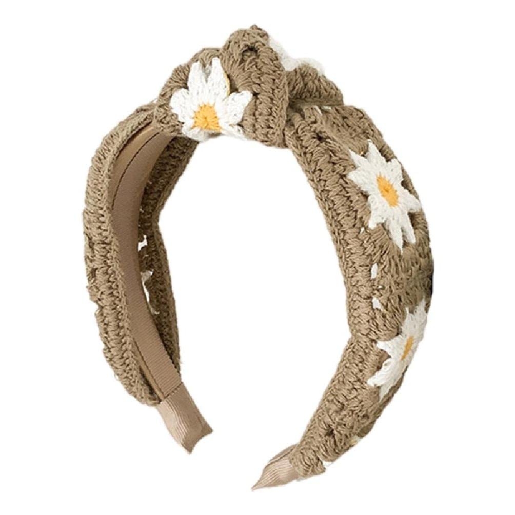 Elegant Crochet Hook Headband for Women - Soft Washing Face Hairband with Stylish Crochet Decor - Perfect for Skincare, Yoga, and Relaxation