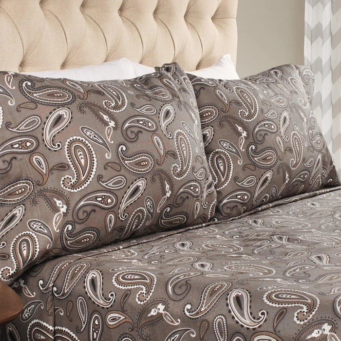 Soft Cotton Flannel Paisley 2-Piece Pillowcase Set - Luxury Bedding for Cozy Nights & Home Decor