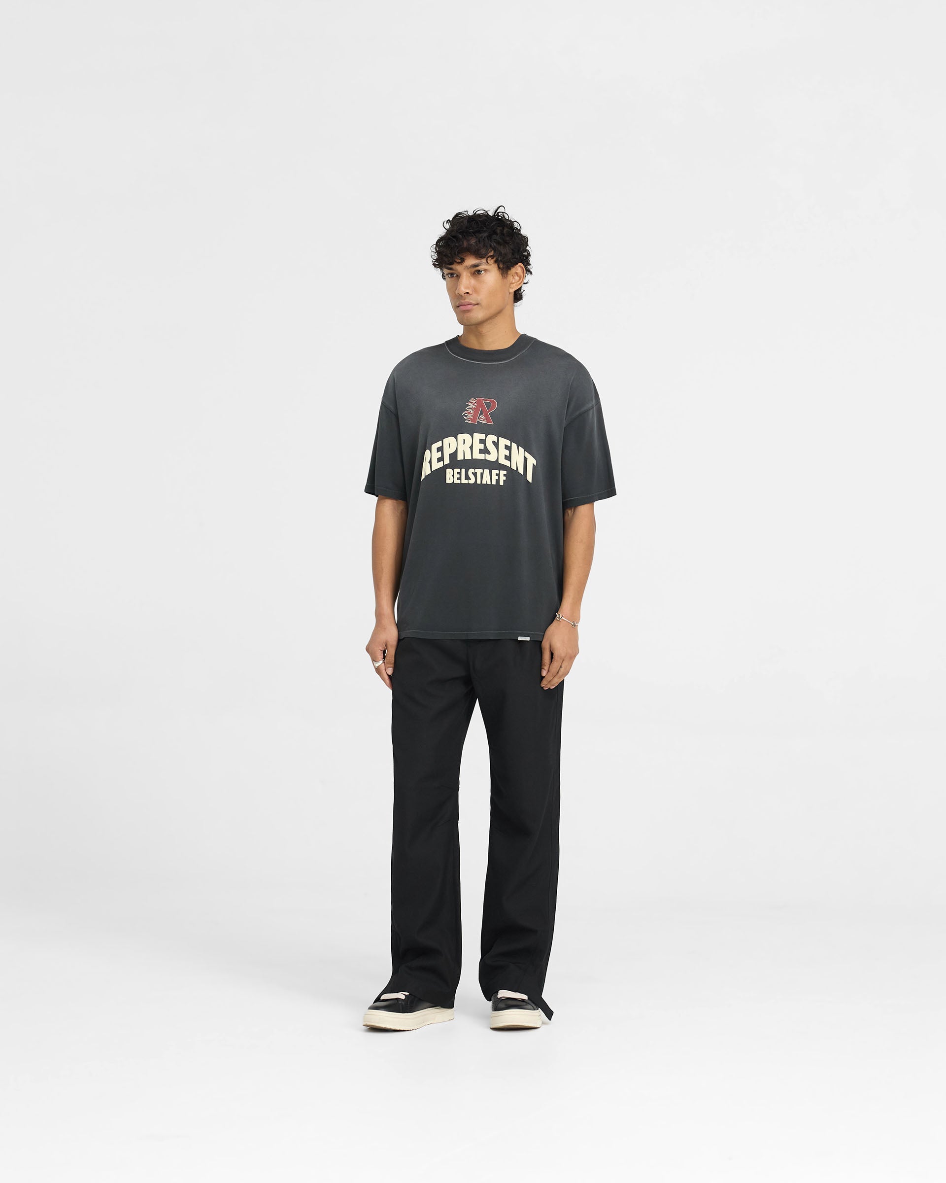 Represent X Belstaff Flame Phoenix Graphic T-Shirt - Shadow Black - Stylish Streetwear for Men & Women - Perfect for Casual Outfits, Concerts, and Urban Fashion