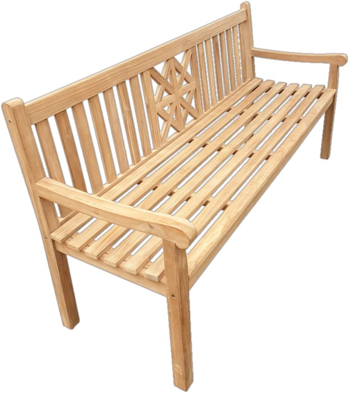 Premium 6-Foot Teak Wood Outdoor Patio Bench by Seven Seas – Durable & Weather-Resistant for Gardens, Decks, and Poolside Relaxation