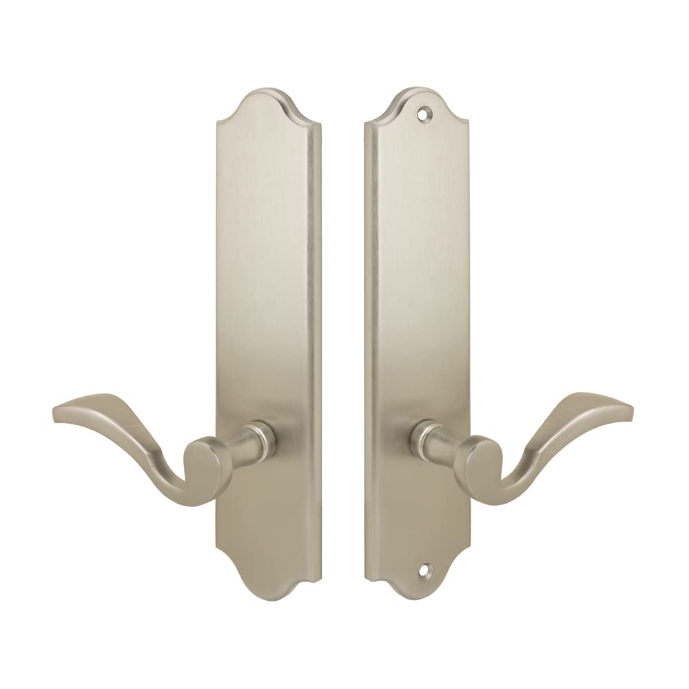 Royal Zinc Die-Cast Lever Set with Back Plates - Satin Nickel Finish, Full Dummy Set for Left-Handed Doors | Perfect for Home, Office & Commercial Spaces