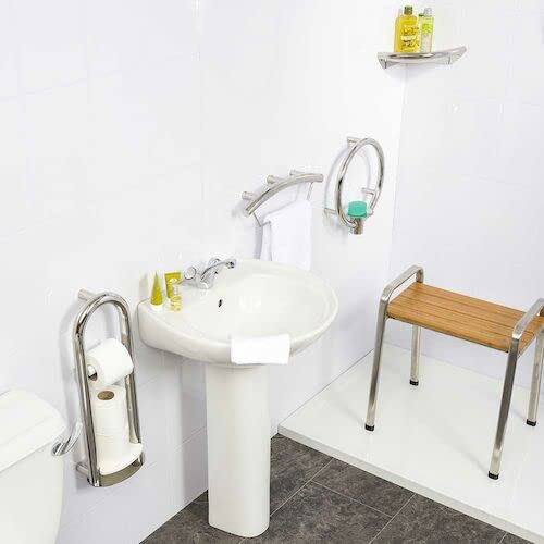 NRS Healthcare Spa Soap Dish with Grab Rail - Non-Slip Bathroom Accessory for Elderly & Disabled - Ideal for Showers, Bathtubs, and Wet Rooms