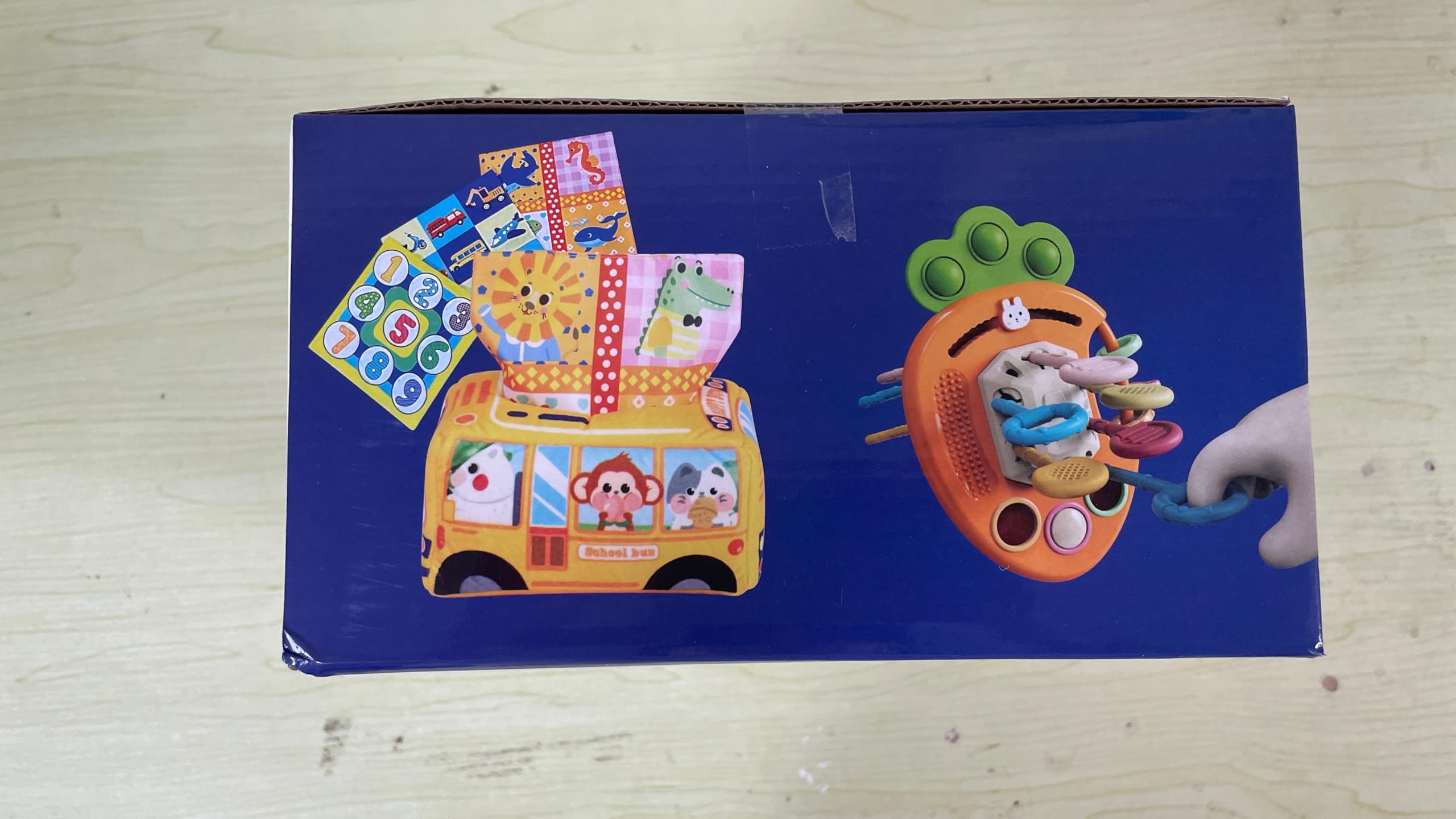 Montessori Toys for Babies 6-12 Months | Sensory & Fine Motor Learning Toys for Toddlers 1-3 Years | 5-in-1 Developmental Toy Set with Pull String, Stacking Rings & Tissue Box | Perfect for Early Childhood Education & Playtime Learning Activities