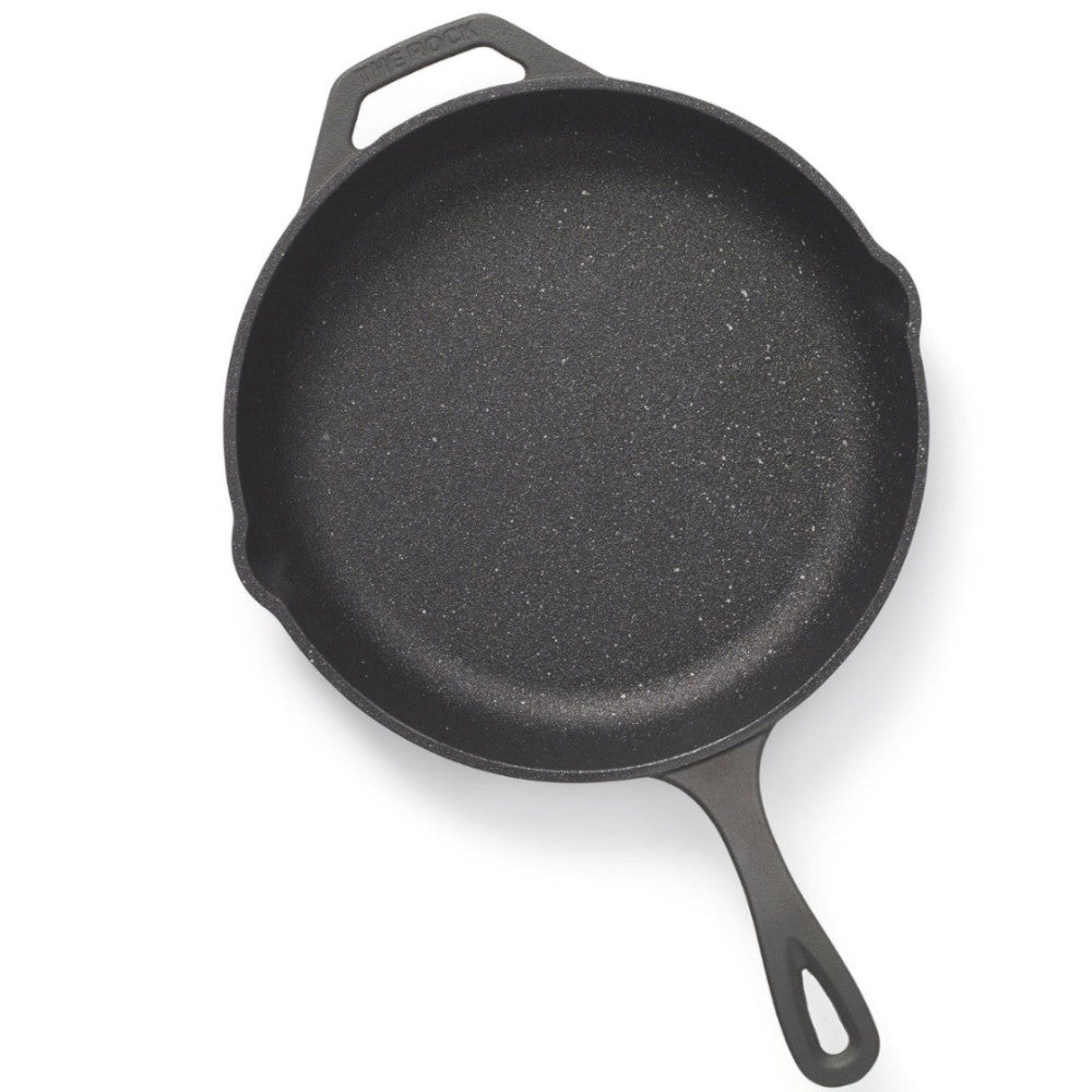 STARFRIT 032223 The Rock Cast Iron 10-Inch (26cm) Skillet – Pre-Seasoned Heavy Duty Frying Pan for Stovetop, Oven & Grill – Perfect for Searing, Baking & Camping Cooking