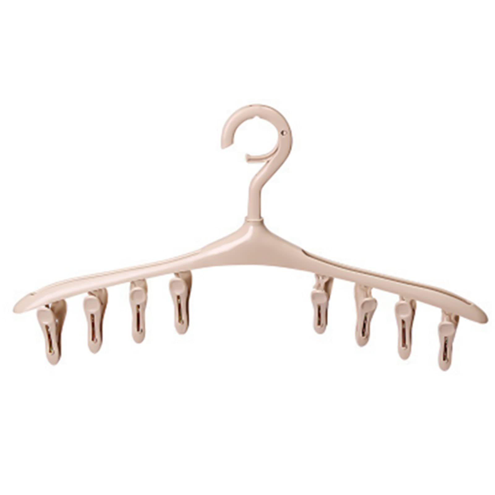 360° Rotating Windproof Clothes Hanger with 8 Clips - PP Plastic Drying Rack for Socks, Towels, Bras & Clothing | Space-Saving Bathroom & Laundry Organizer for Home Use