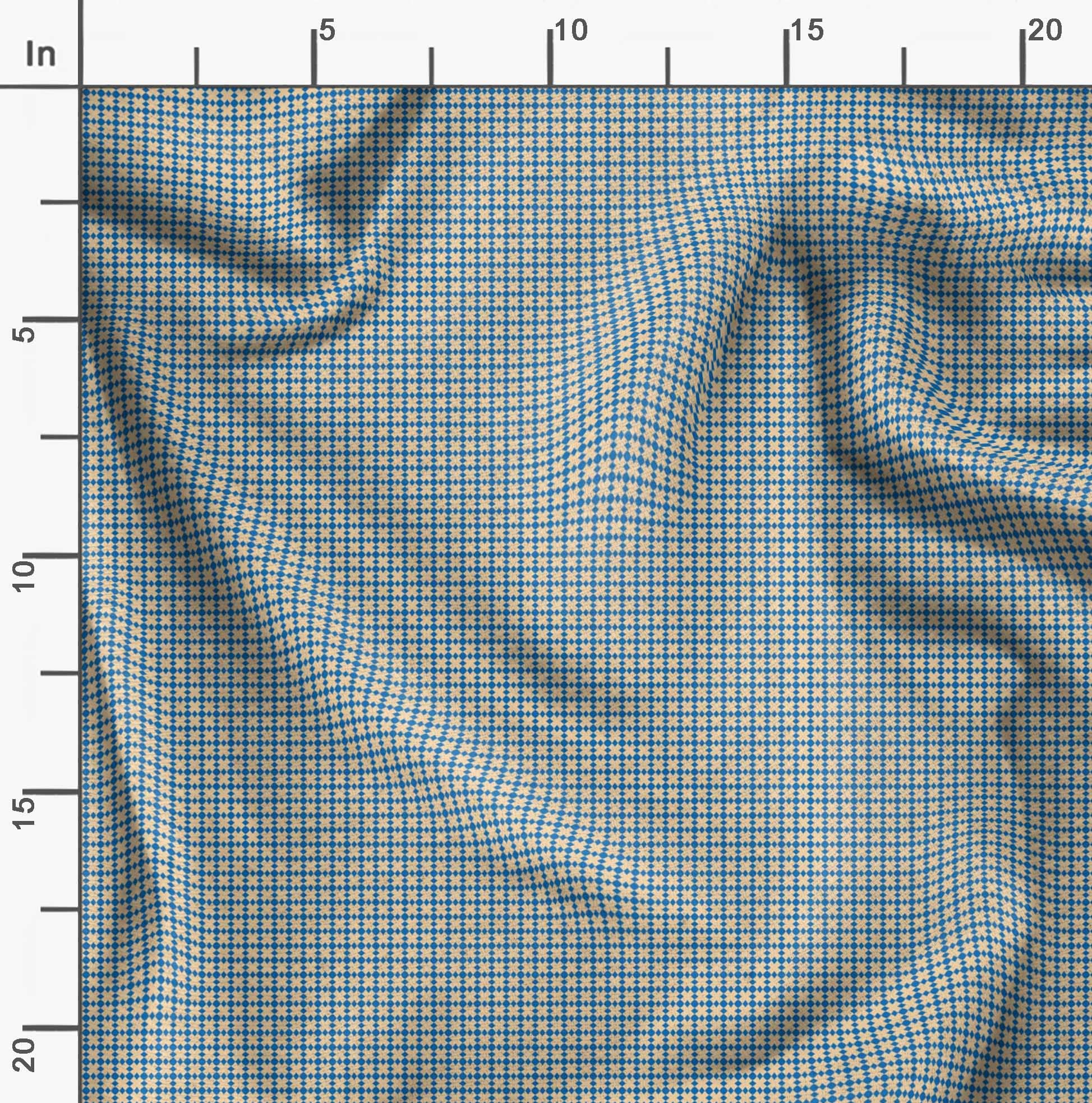 Soimoi Moss Georgette Blue Fabric by The Yard - 42 Inch Wide Diamond Geometric Print Fabric for Dresses, Curtains & Home Decor - Elegant Classic Printed Fabric for Sewing & DIY Projects