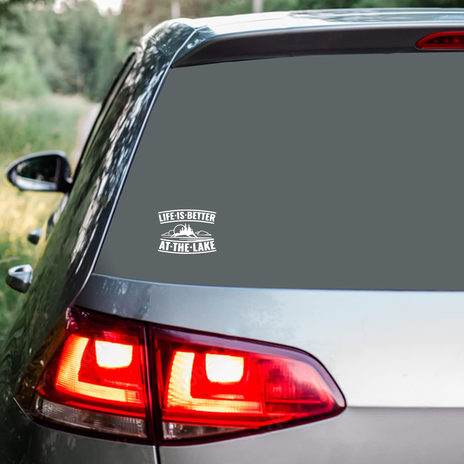 Life is Better at The Lake Vinyl Decal Sticker - 5.5 Inch White Waterproof Car Sticker for Cars, Trucks, Vans, SUVs, Walls, Cups & Laptops - Perfect for Outdoor Adventures, Road Trips & Home Decor (KCD2643)