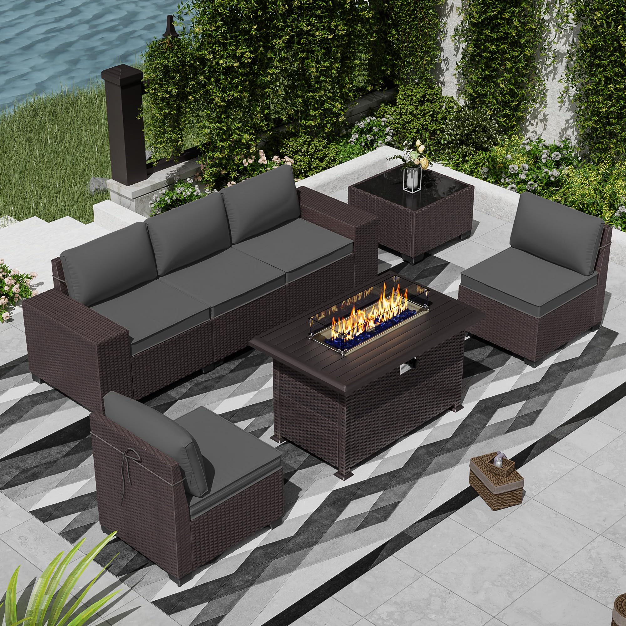 7-Piece Outdoor Patio Furniture Set with 43