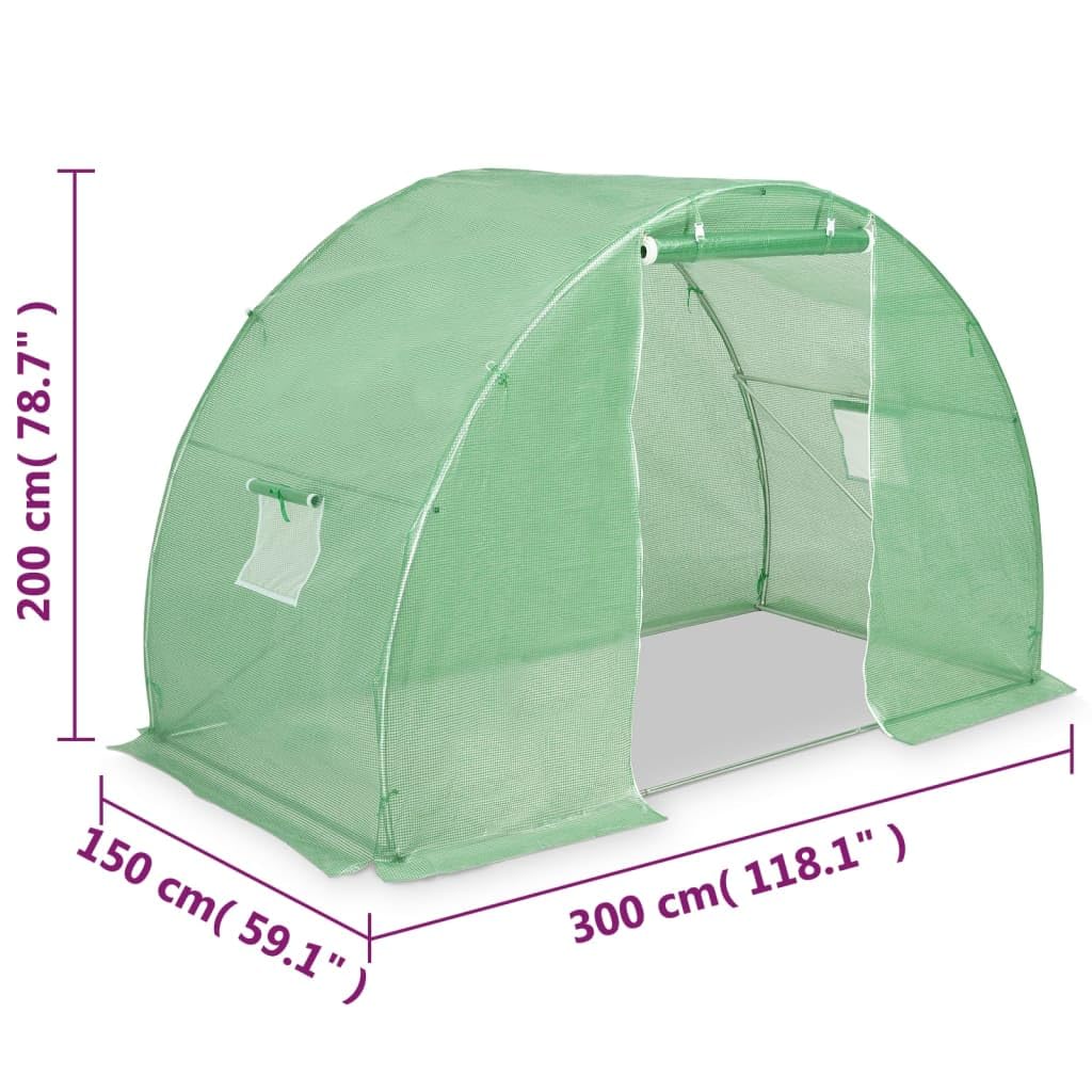 vidaXL Outdoor Greenhouse 48.4 ft² - PE Mesh Fabric & Galvanized Steel Frame with 2 Windows & 1 Door - Easy Assembly for Enhanced Plant Protection - Perfect for Gardening, Seed Starting & Plant Growing in Backyards
