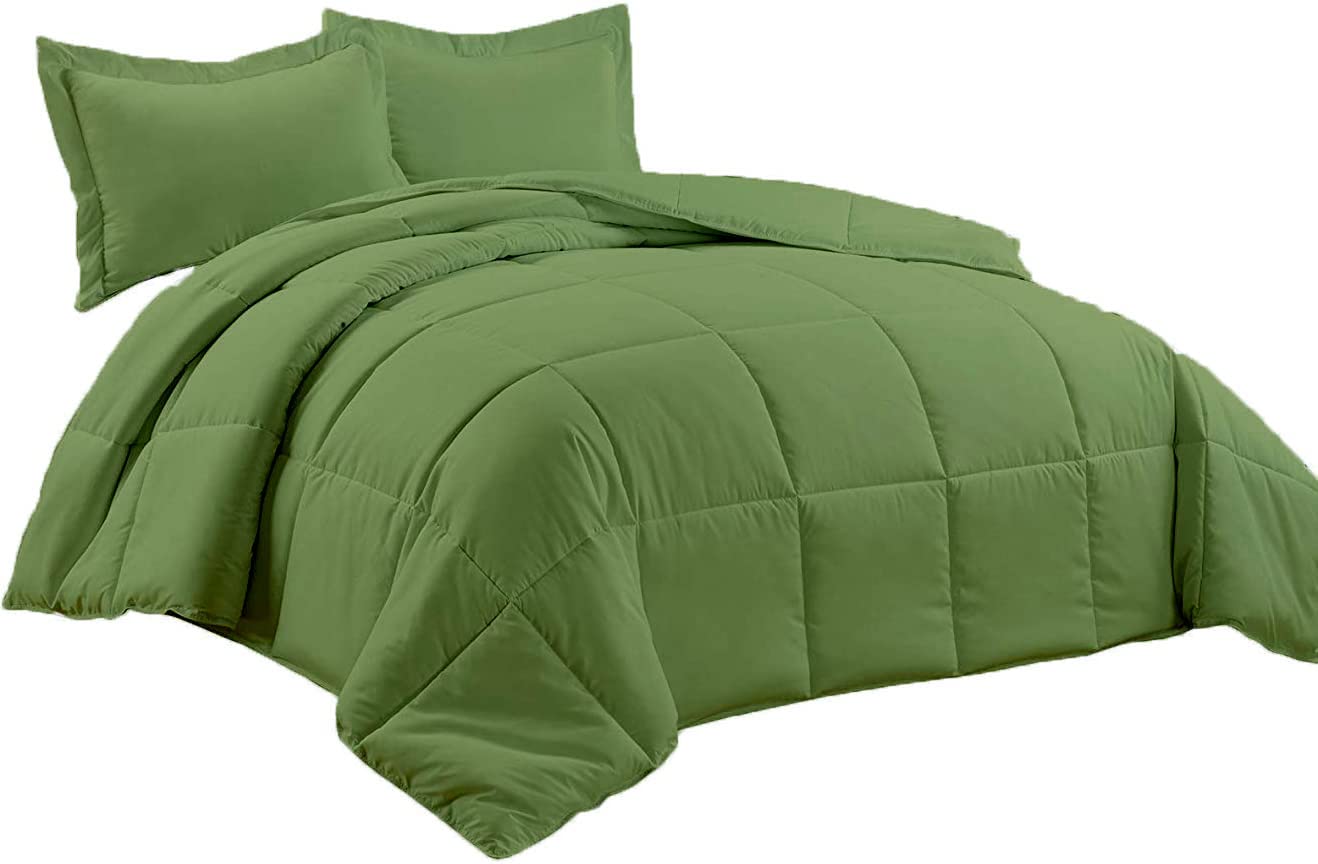 Premium 550 Fill Power Hungarian Moss Down Comforter - All Season King Size 106x92 Inch Ultra Soft 800 Thread Count Cotton Duvet Insert | Breathable & Lightweight for Year-Round Comfort | Perfect for Master Bedroom, Guest Room & Luxury Hotels