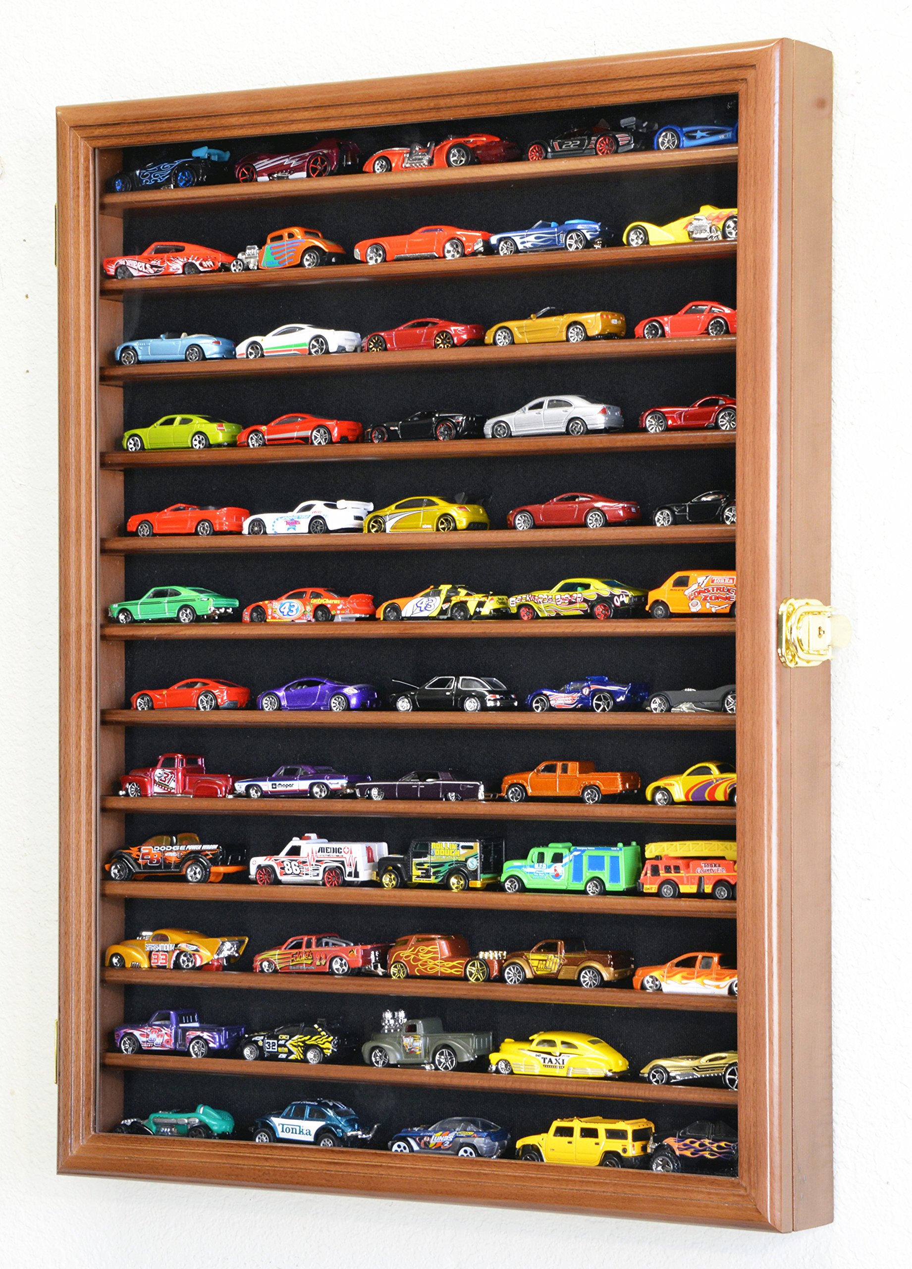 Hot Wheels Matchbox 1/64 Scale Diecast Car Display Case with UV Protection - Wall Mounted Cabinet & Rack for Collectors - Perfect for Home, Office, or Store Showcase