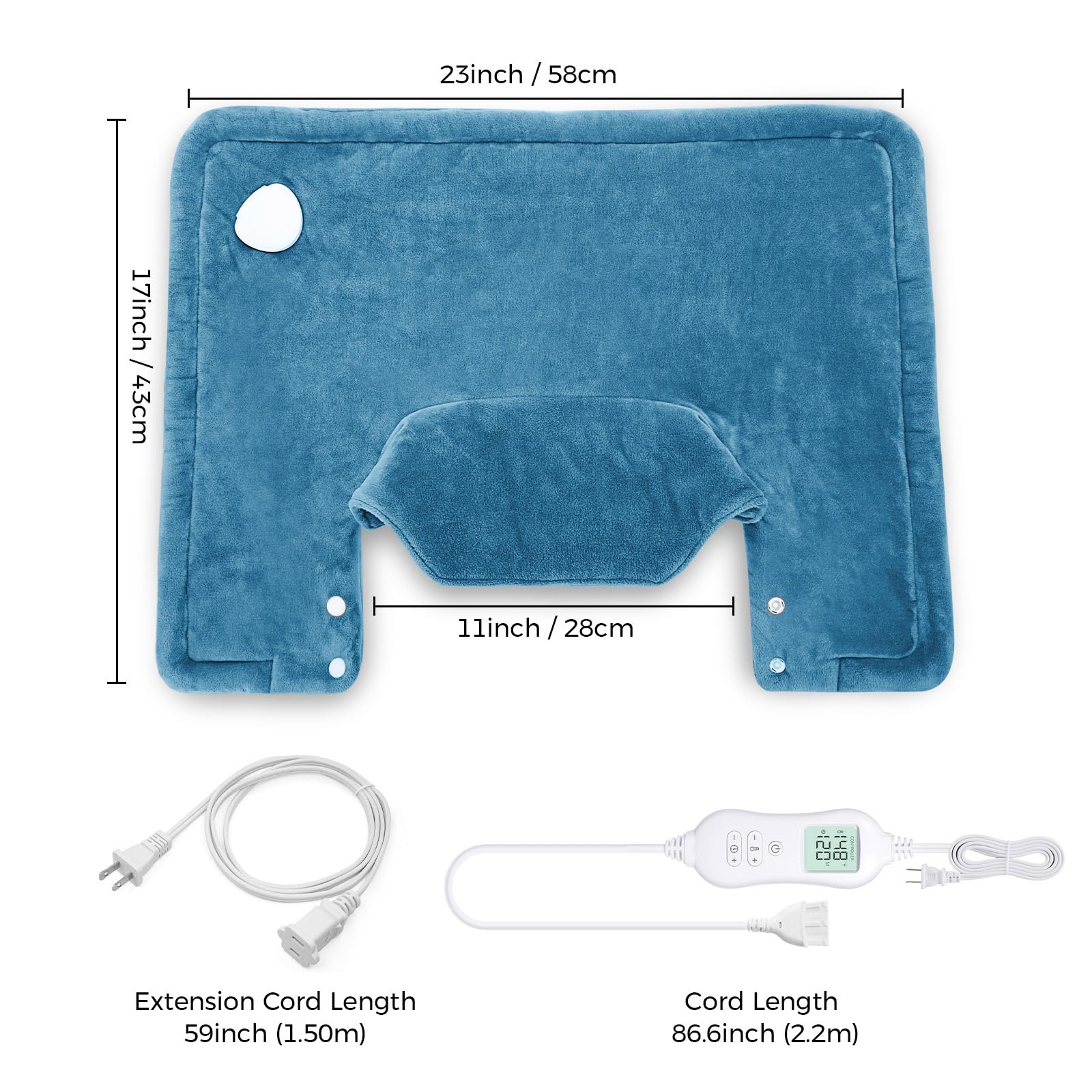 NOWWISH Electric Heating Pad for Neck and Shoulder Pain Relief - Fast Heating with Auto Shut Off - Large 17