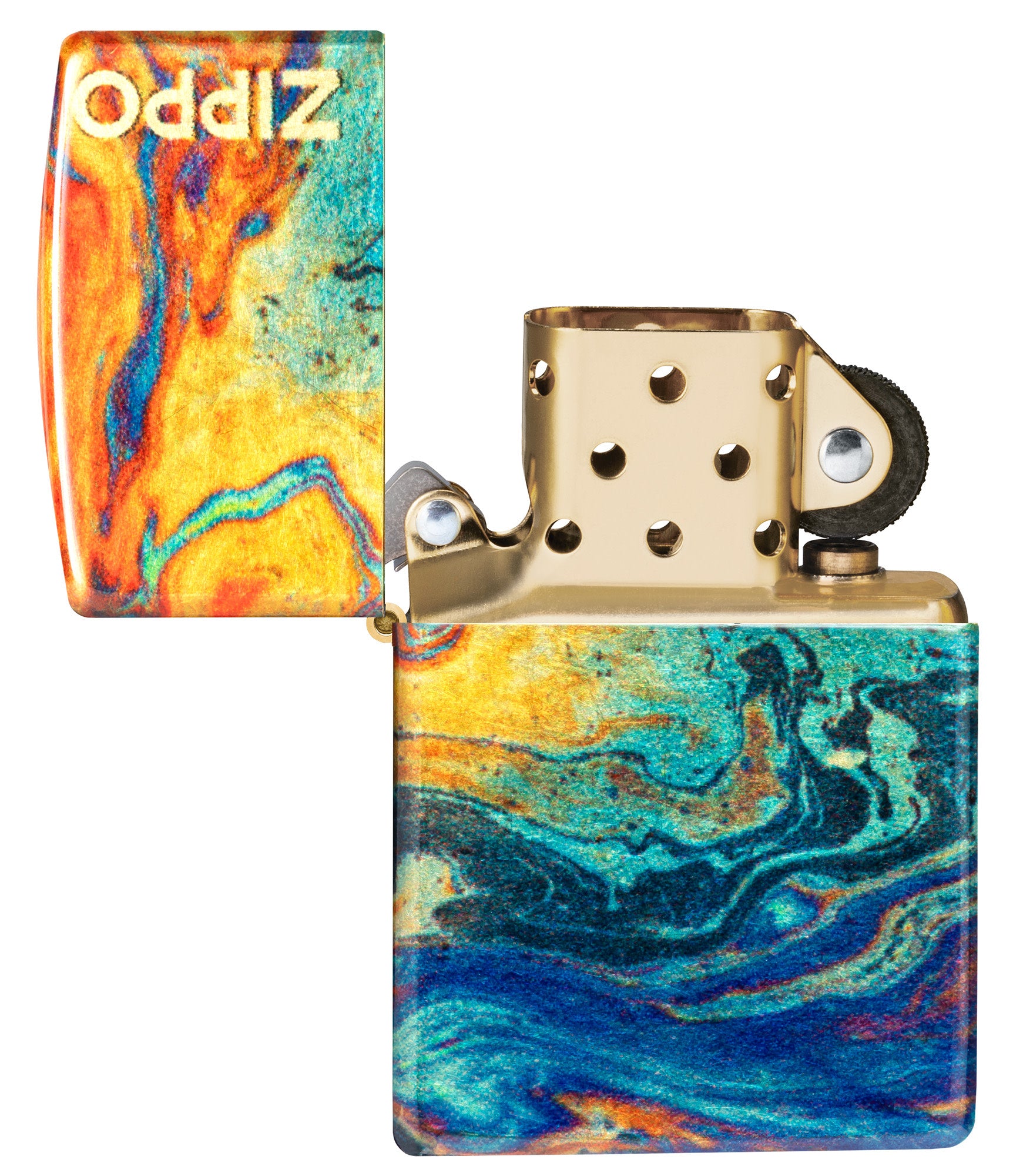Vibrant Colorful Zippo Lighter - Windproof Refillable Metal Lighter for Outdoor Camping, Hiking & Everyday Carry (Perfect Gift for Smokers & Collectors)
