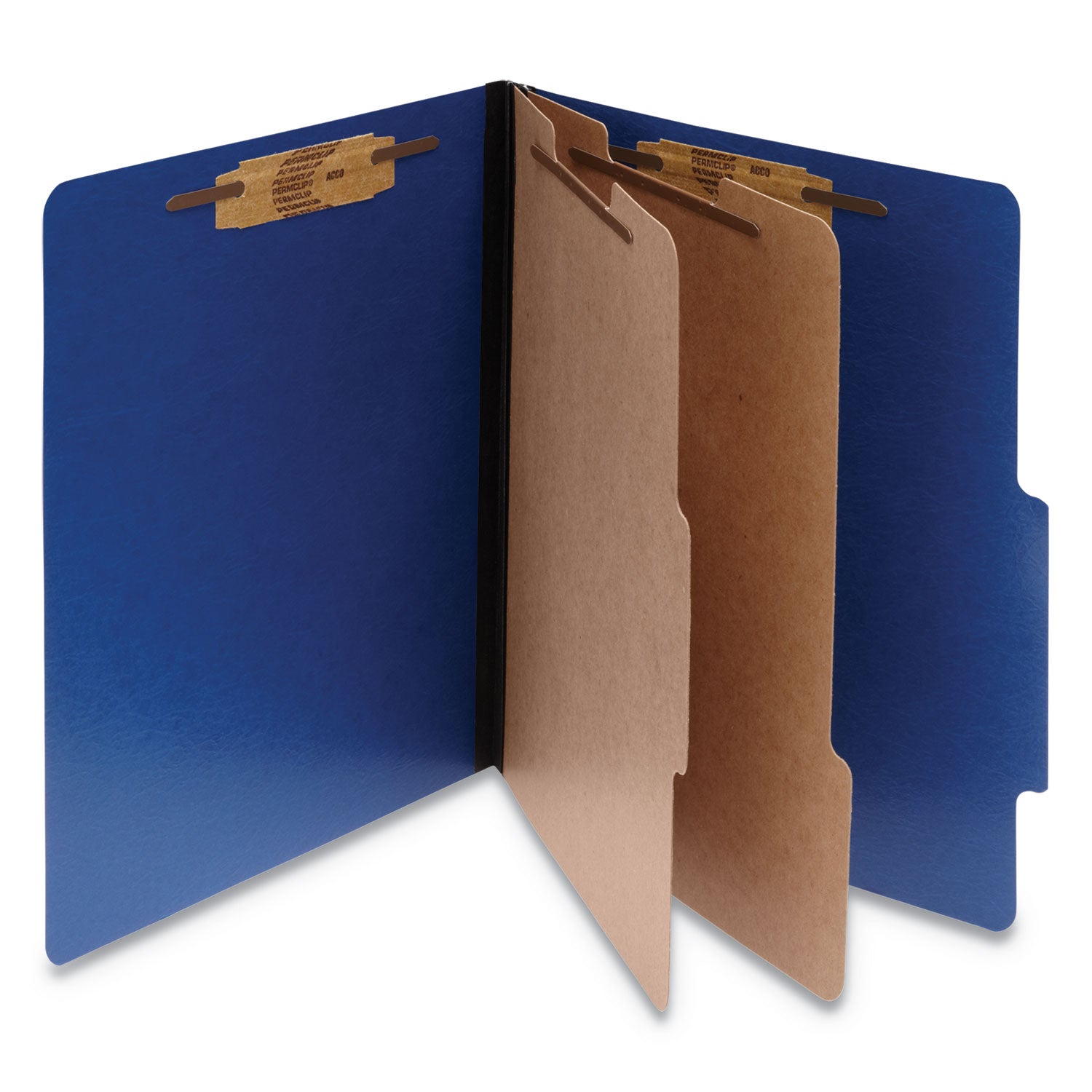 ACCO ColorLife PRESSTEX Classification Folders - 3 Expansion Pockets, 2 Dividers, 6 Fasteners - Letter Size Dark Blue Office File Folders (10-Pack) - Perfect for School, Office Organization & Document Storage