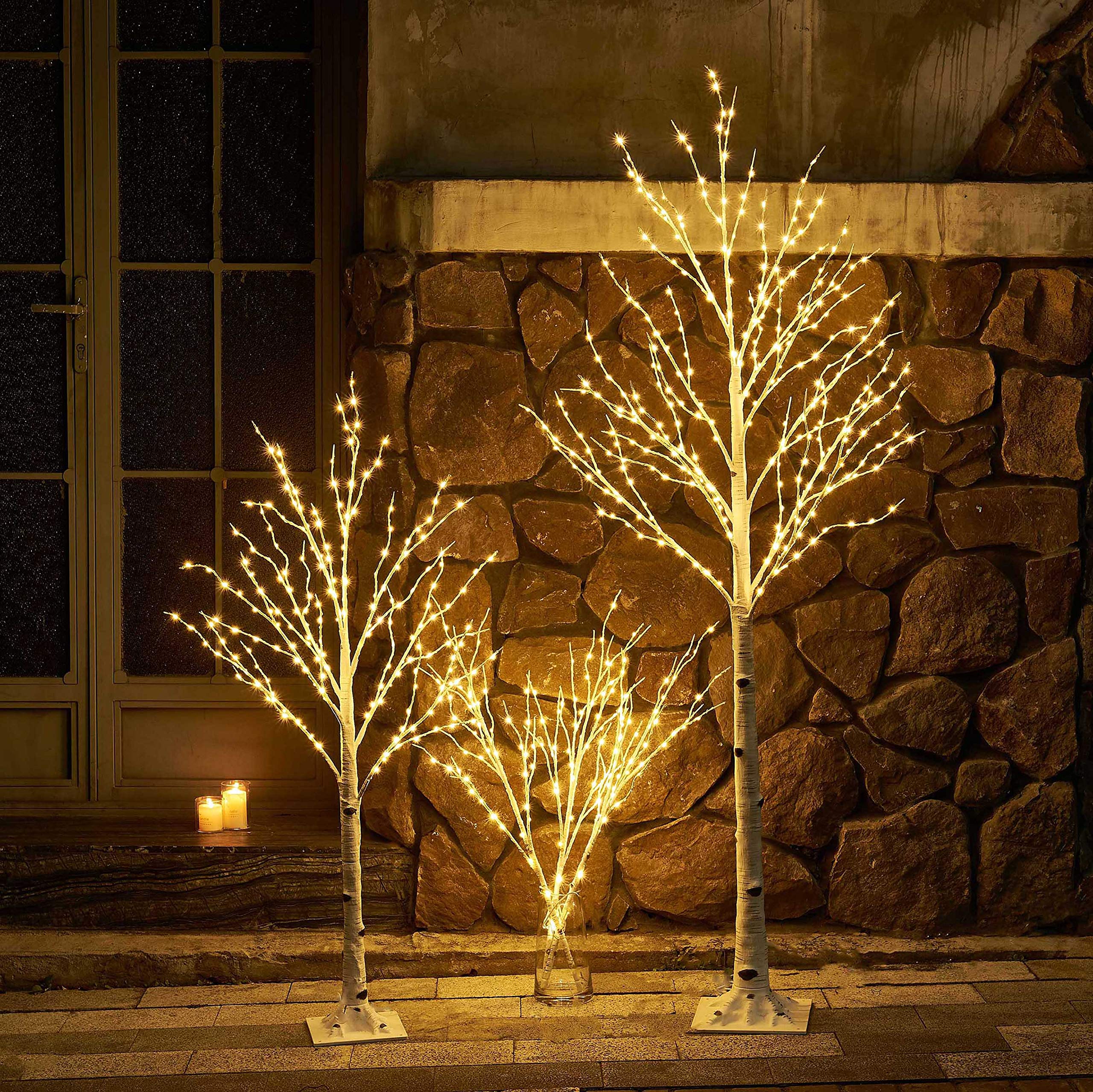 LITBLOOM 4FT & 6FT LED Lighted Birch Twig Tree with 200-330 Fairy Lights - Indoor/Outdoor Christmas Decor for Home, Party, Wedding, Garden & Holiday Decoration