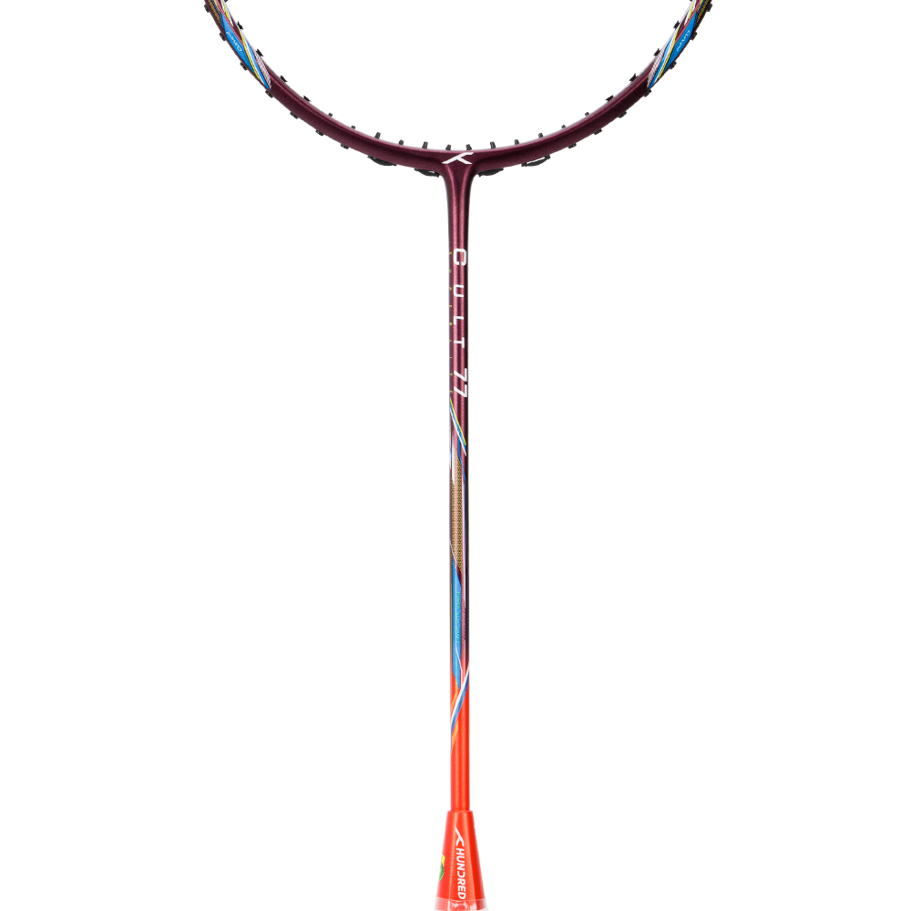 HNDRD Cult 77 Professional Badminton Racket - Pre-Strung Carbon Fiber Shuttlecock Racket for Adults & Teens - Perfect for Indoor/Outdoor Games, Training & Tournament Play