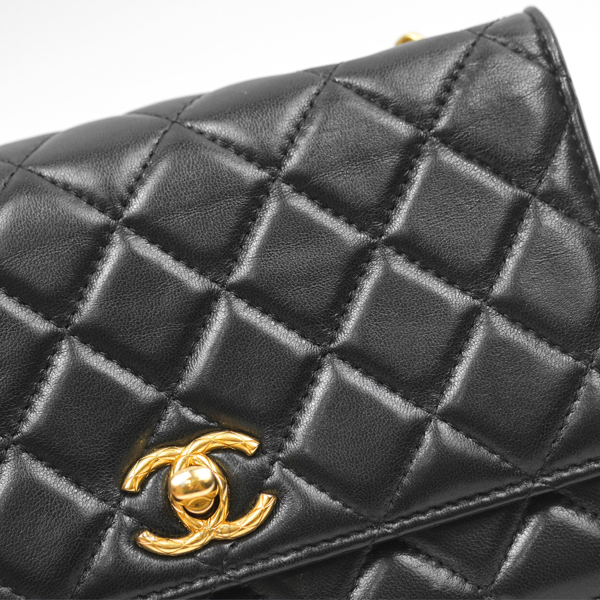 Chanel Quilted Lambskin Wallet on Chain WOC with Adjustable Strap - Black 22K Gold-Tone Hardware | Perfect for Evening Events, Parties & Everyday Luxury