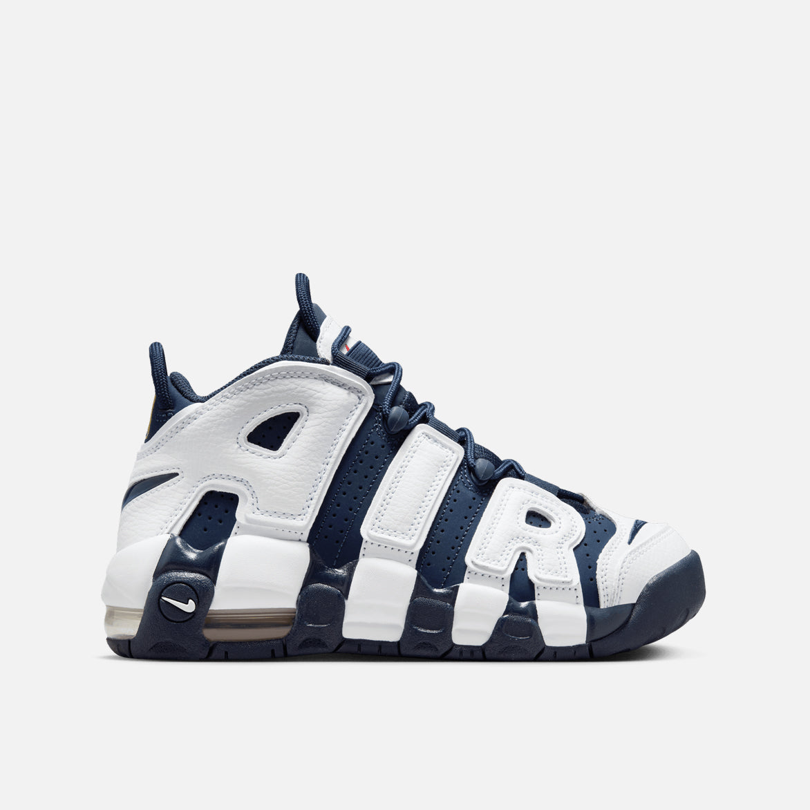 Nike Air More Uptempo GS Olympic White/Red Basketball Shoes for Girls - Comfortable Retro Sneakers for School, Sports & Street Fashion