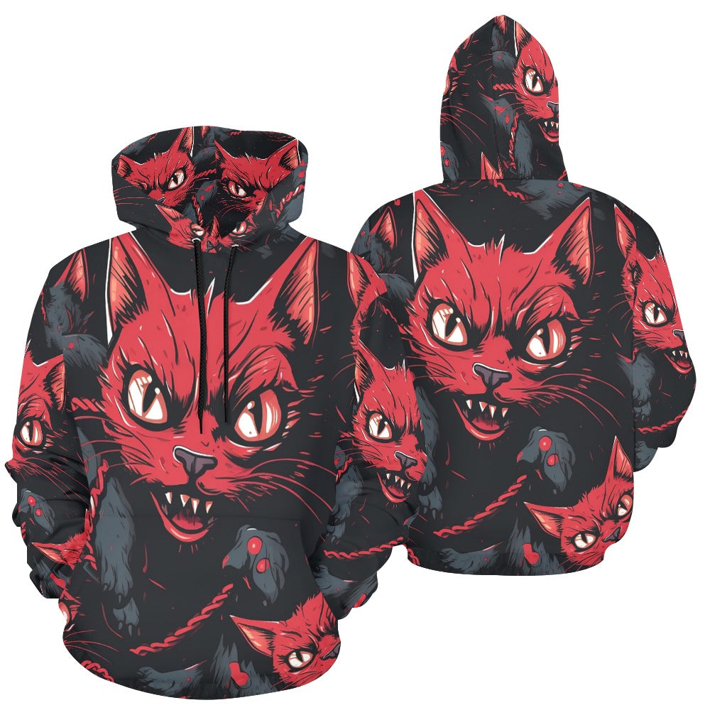 Angry Cat Hoodie - Funny Graphic Pullover Sweatshirt for Men & Women | Perfect for Halloween, Cosplay & Casual Wear