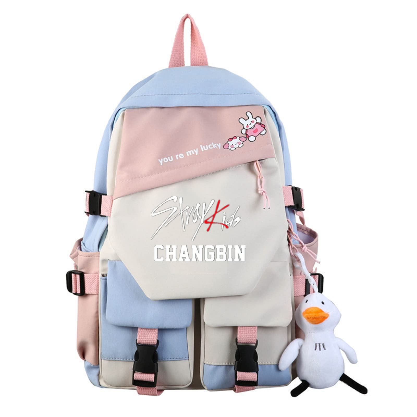JUSTGOGO Stray Kids KPOP Backpack - Lightweight Laptop Daypack for School, Travel & Work - Durable Bookbag with Multiple Pockets (Color A6) - Perfect for KPOP Fans, Students & Commuters
