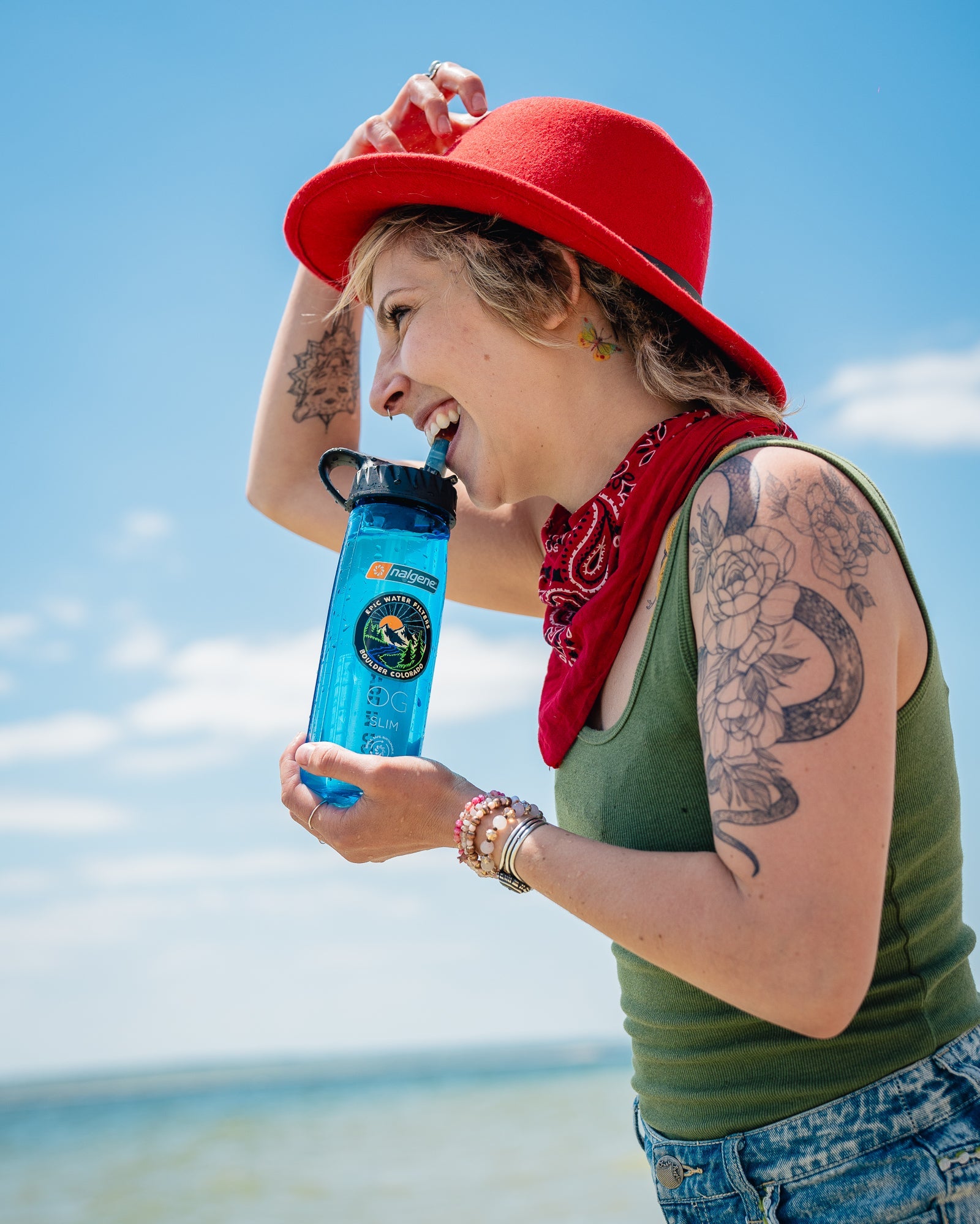 Nalgene OG Slim 24 oz Water Bottle - BPA-Free, Leak-Proof & Durable for Hiking, Gym & Outdoor Adventures