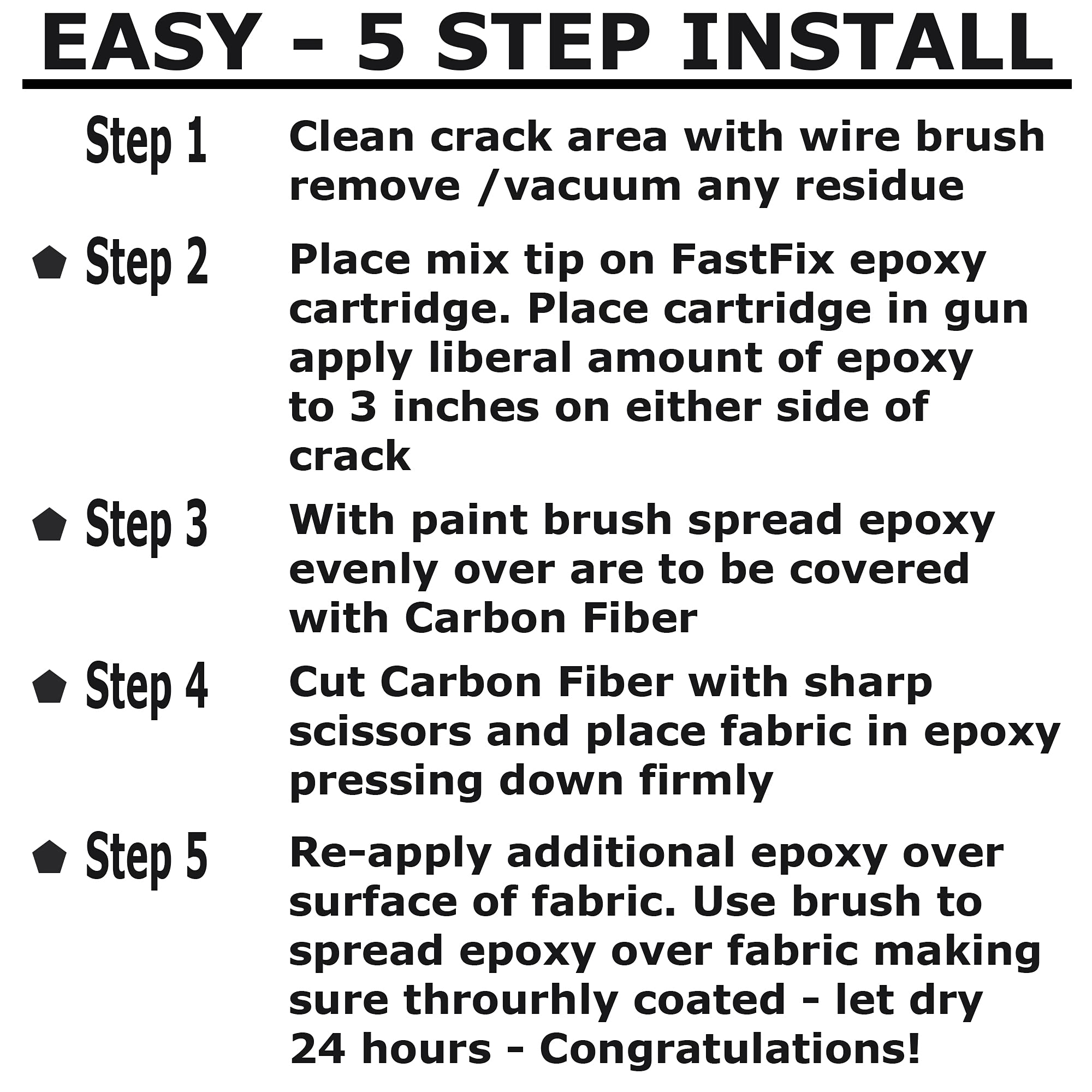 Carbon Fiber Concrete Crack Repair Kit - High Strength Epoxy & Reinforcing Fabric for Basements, Foundations, Walls - Complete DIY Solution (20-Piece) - Ideal for Home Repairs, Structural Reinforcement & Waterproofing