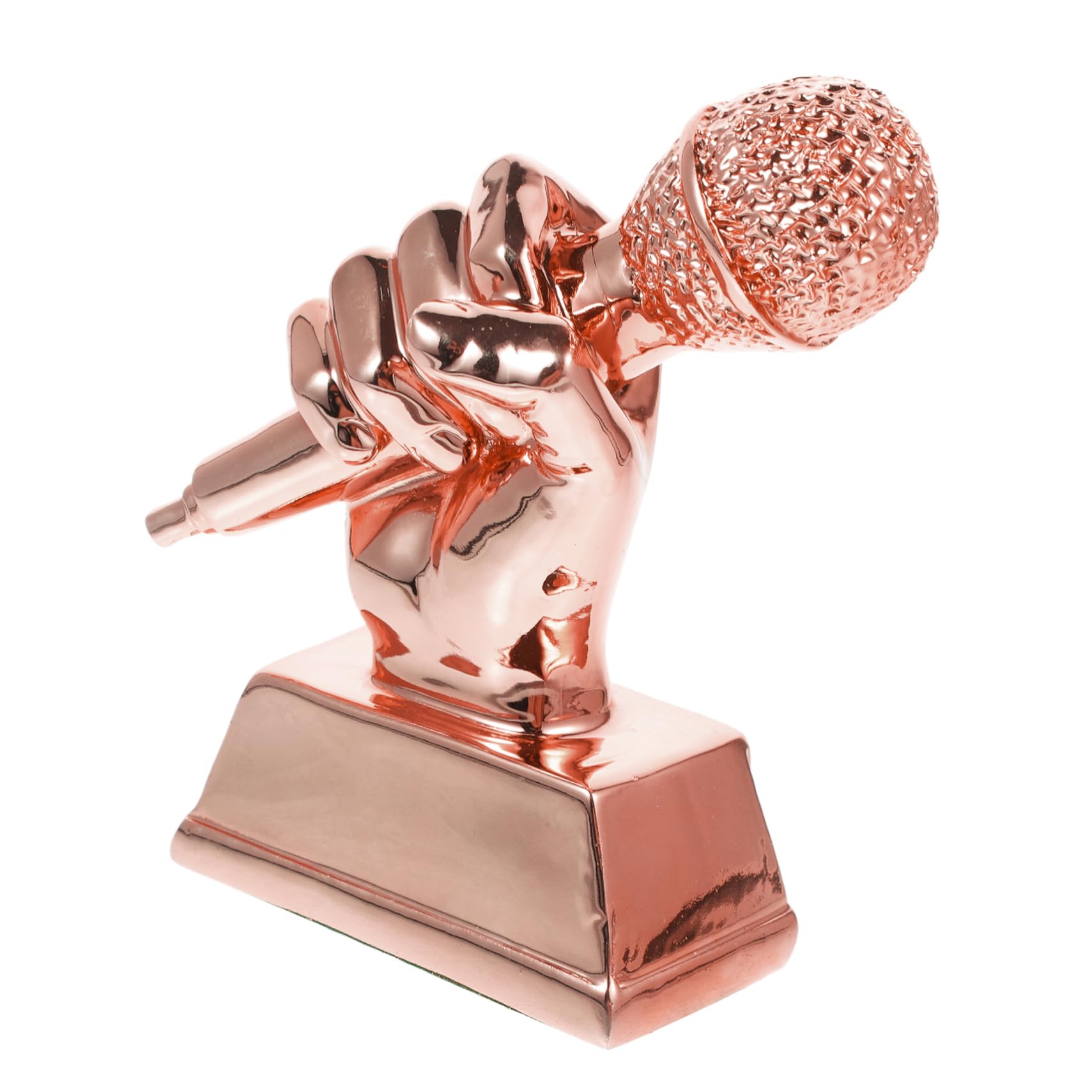 2 Pack Singing Contest Trophy Microphone Souvenir - Copper Color Mini Singing Award for Kids, Community Singing Competition Prizes, Perfect for Talent Shows & Children's Party Awards