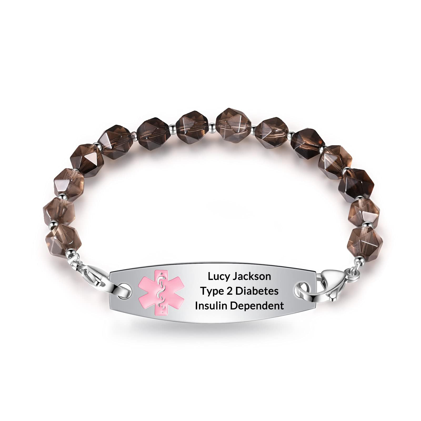Personalized Medical Alert Bracelets for Women & Men - Free Engraving Emergency ID Bracelet with Interchangeable Beaded Chain & Stainless Steel Tags - Perfect for Allergies, Diabetes, Heart Conditions & Daily Safety