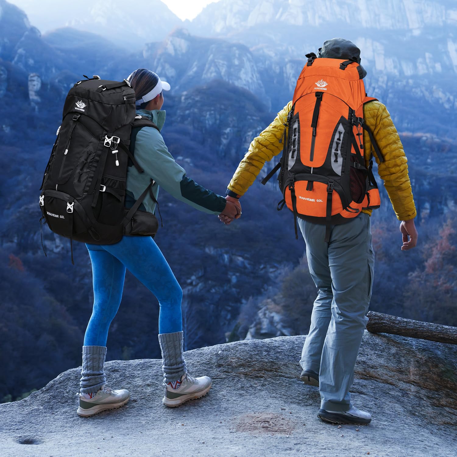 Esup 60L Lightweight Hiking Backpack for Men - Waterproof Camping Backpack with Rain Cover - Durable Travel Backpack for Outdoor Adventures (Black) - Perfect for Trekking, Backpacking & Weekend Getaways