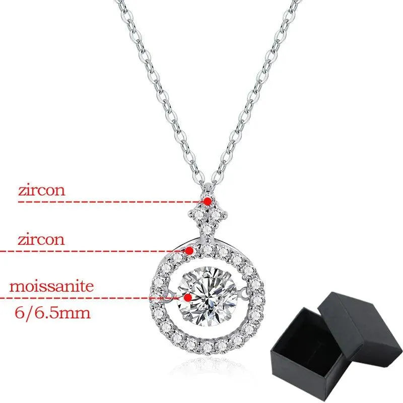 1.0 CT Moissanite Pendant Necklace for Women - S925 Sterling Silver Simulated Diamond Jewelry - Elegant Valentine's Day Gift for Her - Perfect for Anniversaries, Date Nights & Special Occasions