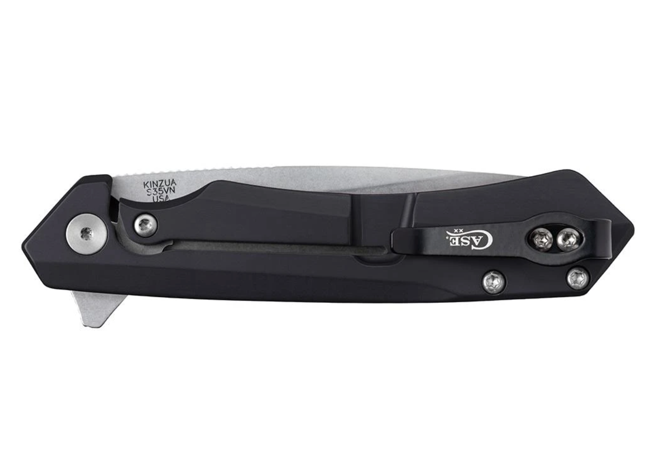 Premium Black Anodized Aluminum Kinzua Flipper Knife - CASE64665 - EDC Pocket Knife for Outdoor, Camping & Everyday Carry
