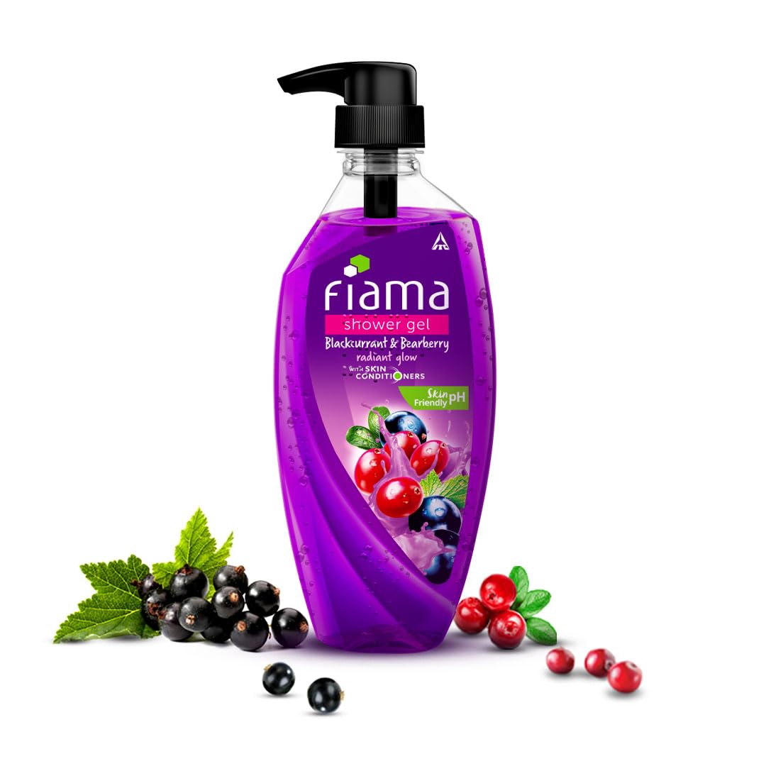 Fiama Blackcurrant & Bearberry Body Wash & Shower Gel - 500ml Moisturizing Body Wash for Women & Men with Skin Conditioners - Hydrating & Radiant Skin Care - Suitable for All Skin Types - Perfect for Daily Shower & Spa Relaxation