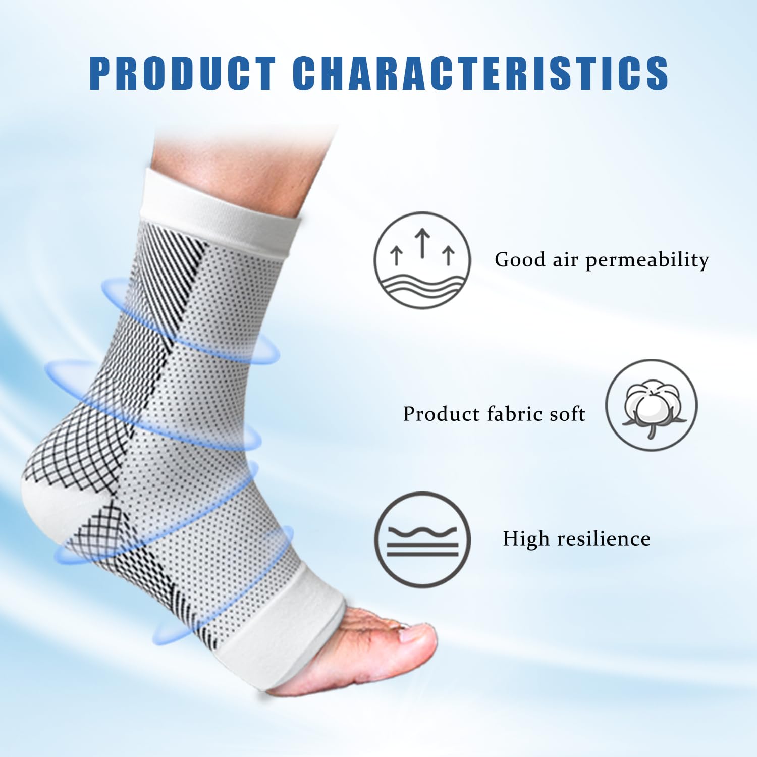 Neuropathy Socks for Men & Women - Compression Socks with Ankle Support for Plantar Fasciitis, Achilles Tendonitis & Foot Pain Relief (Gray, L/XL) - Ideal for Running, Hiking & Daily Comfort