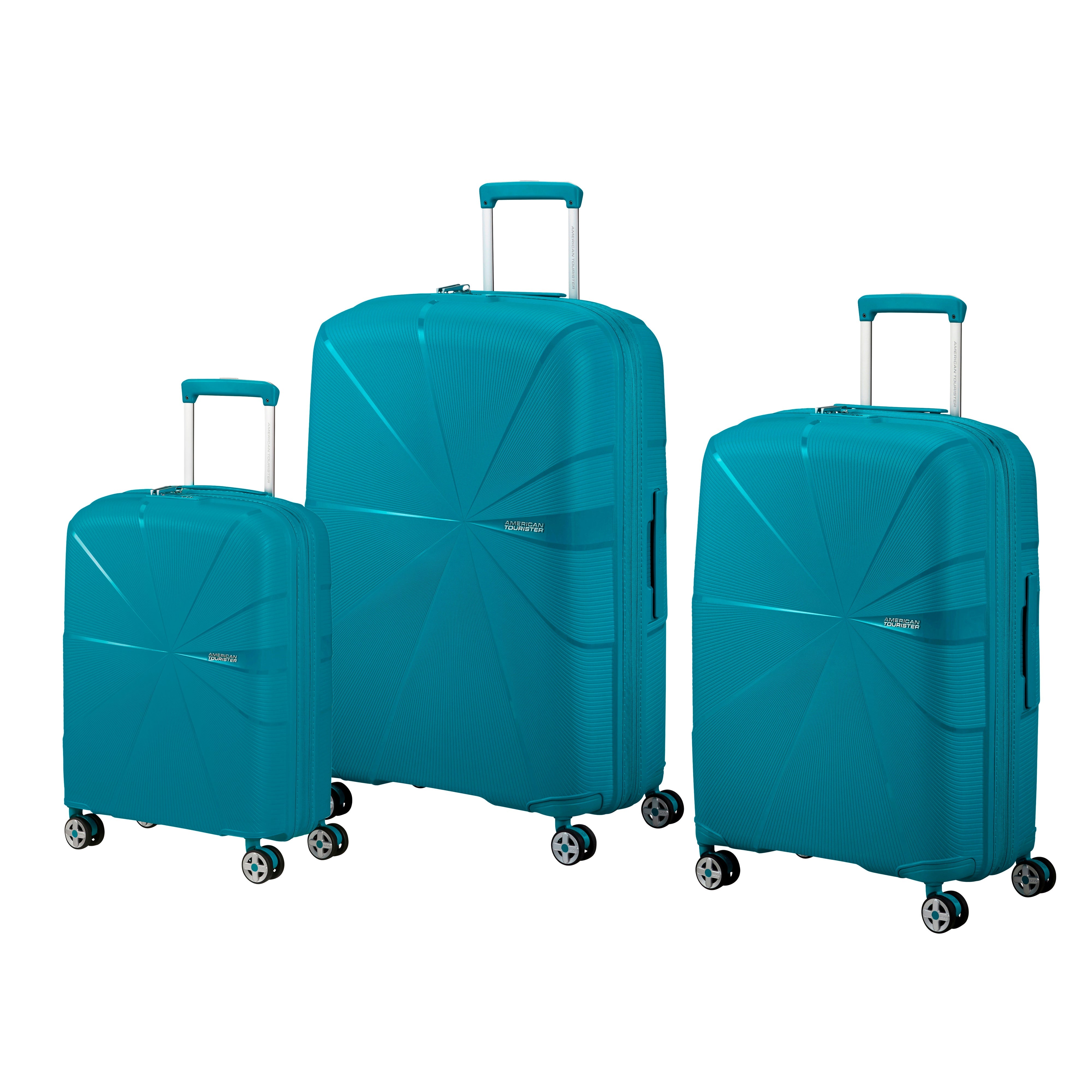 American Tourister StarVibe 3-Piece Expandable Spinner Luggage Set - Lightweight Suitcase for Travel, Business Trips & Family Vacations | Durable Hardshell Luggage with 360° Wheels