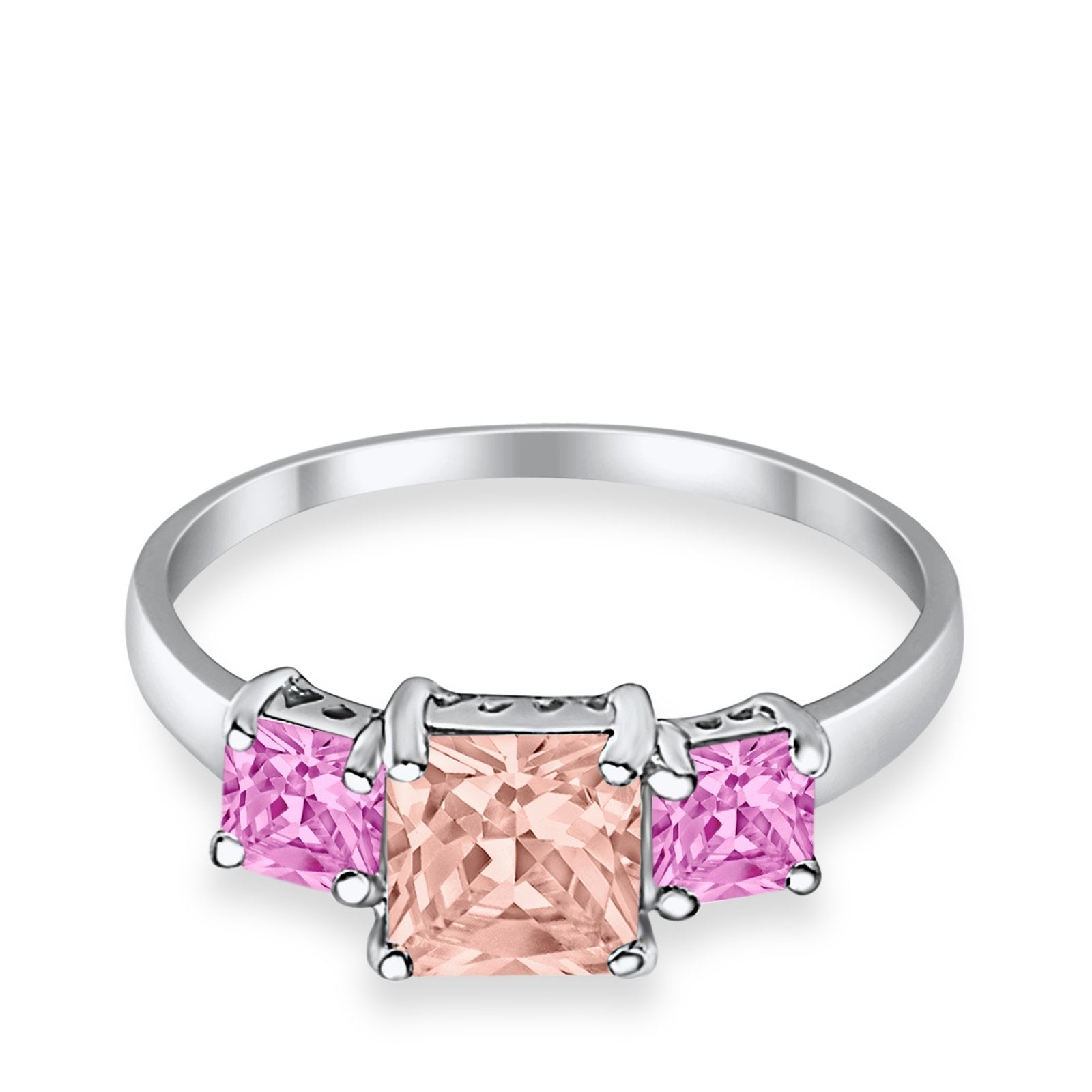3 Stone Princess Cut Cubic Zirconia Ring 925 Sterling Silver for Women - Elegant Fashion Jewelry Gift for Anniversary, Wedding, Party & Special Occasions