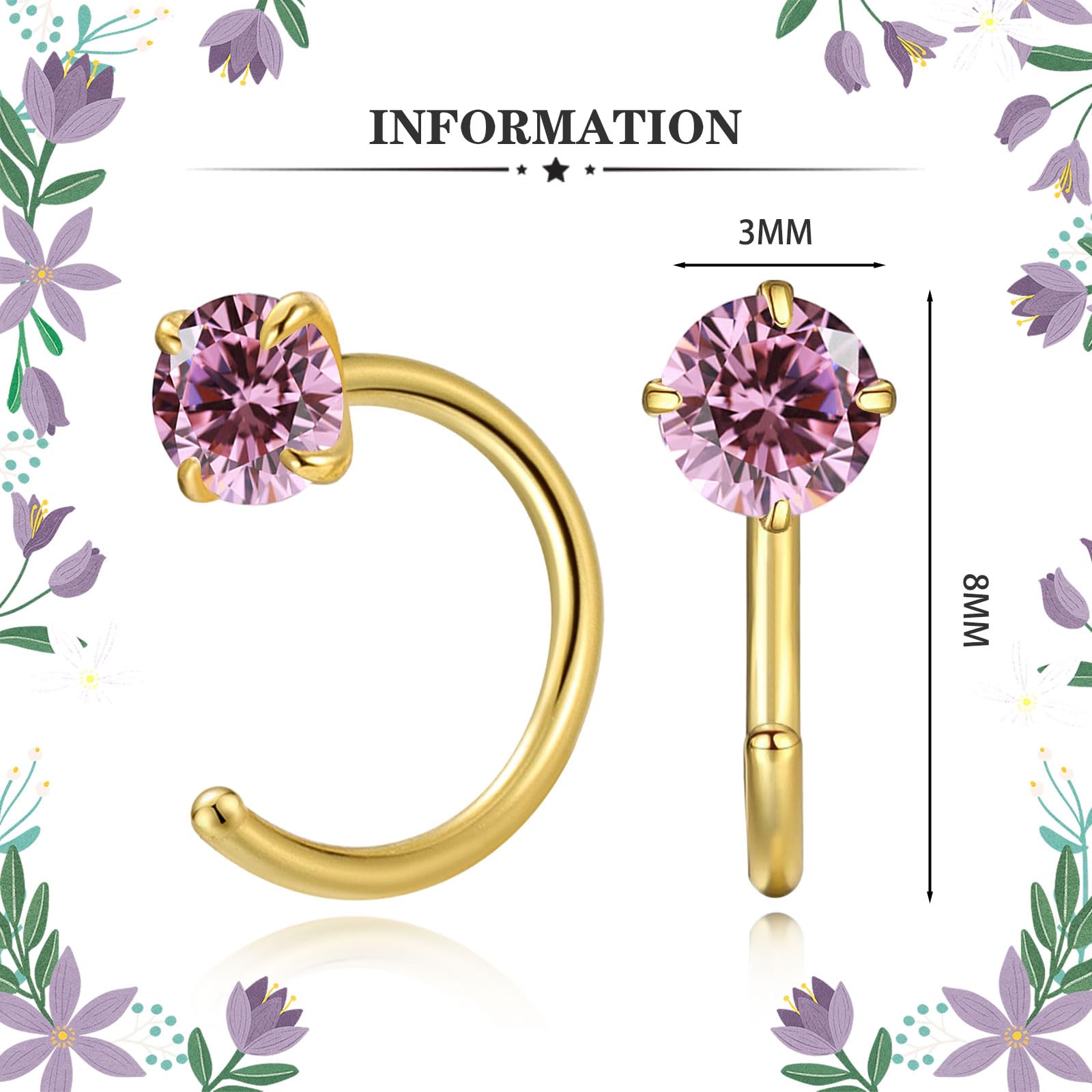 18K Gold Plated Small Hoop Earrings for Women | Tiny Cubic Zirconia Huggie Half Hoop Earrings | Hypoallergenic Fashion Jewelry | Dainty Stud Earrings for Christmas, Birthday, Wedding Gifts (Rose Gold) | Perfect for Everyday Wear, Date Nights & Special Occasions