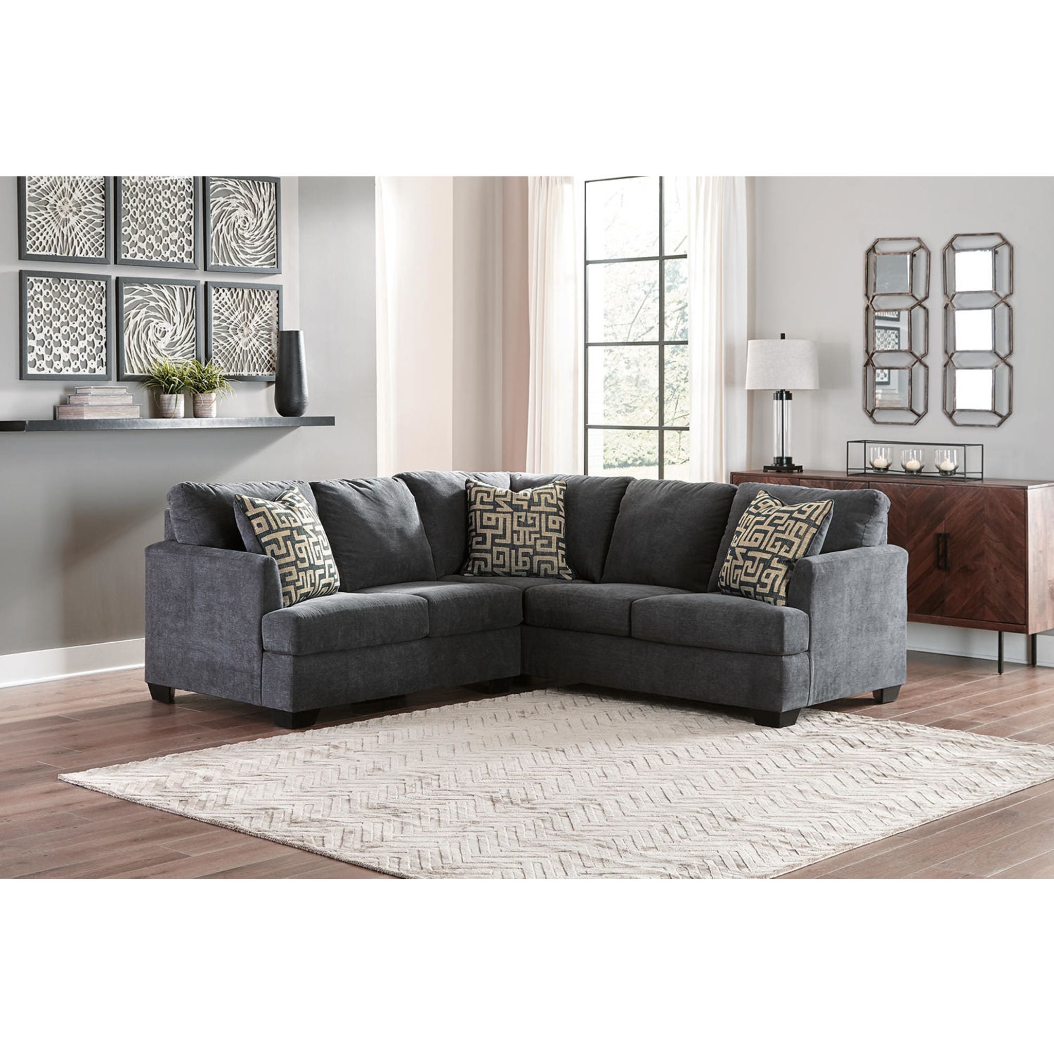 Ambrielle 2-Piece Sectional Sofa Set - Modern L-Shaped Couch for Living Room, Family Room & Small Spaces