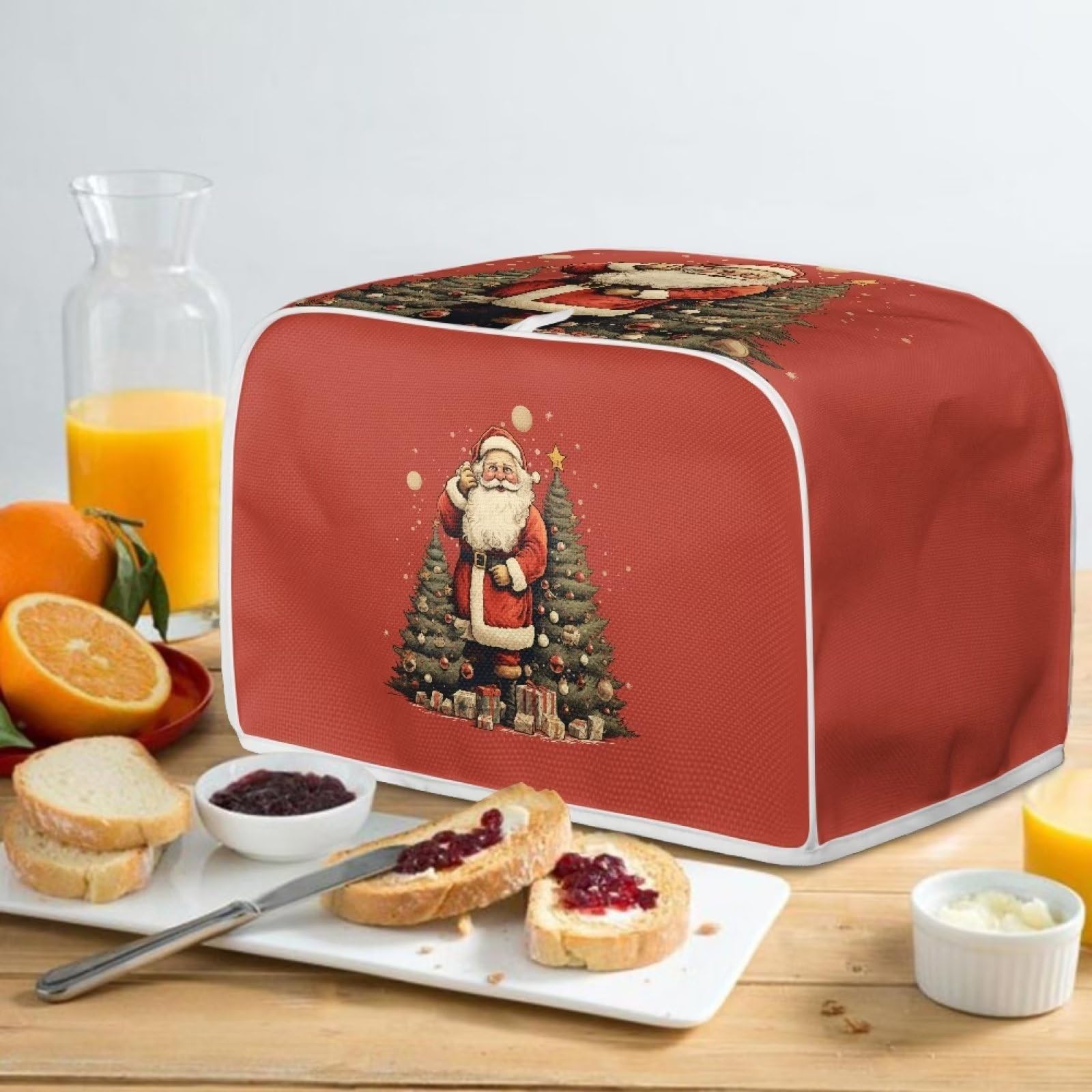 Funny Santa Claus Toaster Cover for 2-Slice Toaster - Kitchen Appliance Protection & Christmas Decoration | Dustproof Bread Maker & Oven Cover | Perfect for Holiday Kitchen Decor & Gift Giving