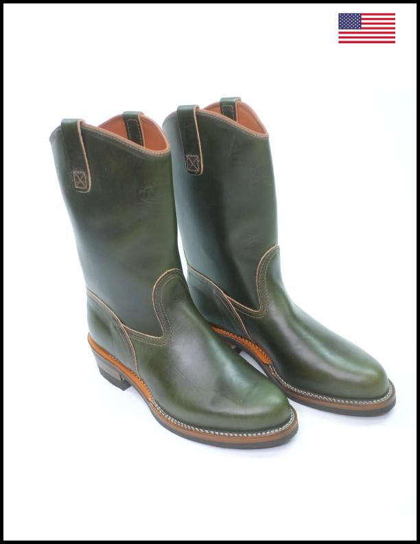 Wesco Boots Morrison Olive Green Horween CXL Leather Work Boots - Durable & Stylish for Outdoor Work, Hiking & Casual Wear