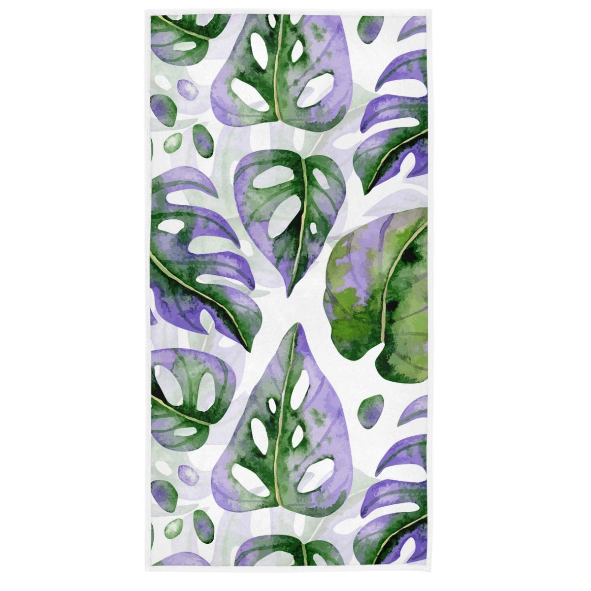 Premium Cotton Watercolor Monstera Hand Towels - Ultra Soft & Highly Absorbent Bath Towels (15x30 Inches) for Bathroom, Camping & Travel | Quick-Dry Microfiber Towel Set for Gym, Spa & Home Decor