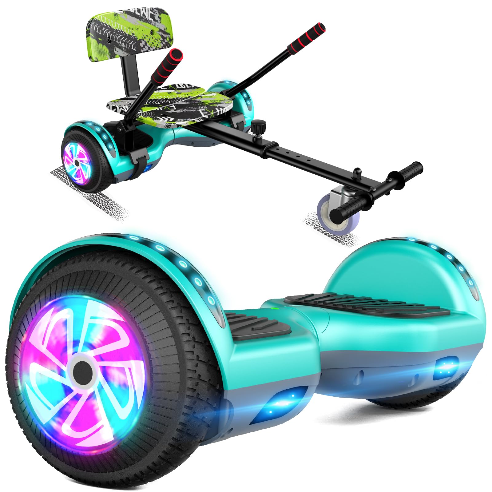 6.5 Inch Self Balancing Hoverboard with Bluetooth & LED Lights - Electric Scooter for Kids & Teens - Perfect for Commuting, Indoor Fun & Outdoor Adventures