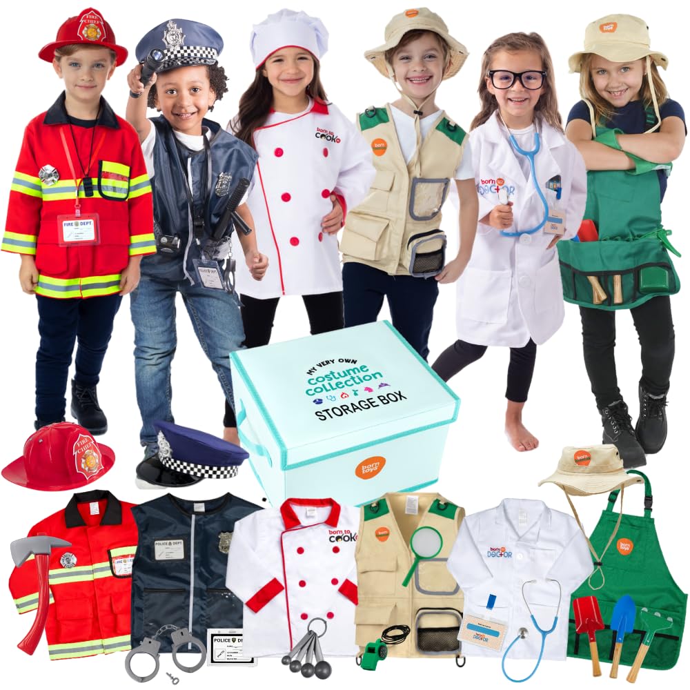 Born Toys Kids Dress Up Costume Set for Pretend Play - Washable & Durable Costumes for Boys & Girls Ages 3-7 | Perfect for Halloween, Birthday Parties & Role Play