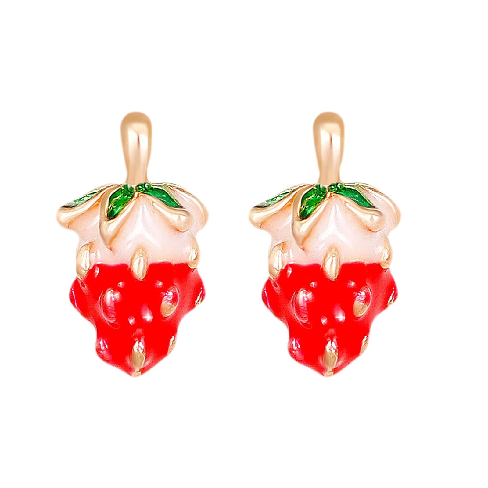 Strawberry Stud Earrings for Women - Alloy Zircon Eternal Star Fashion Jewelry - Perfect Gift for Her - Ideal for Parties, Dating & Everyday Wear
