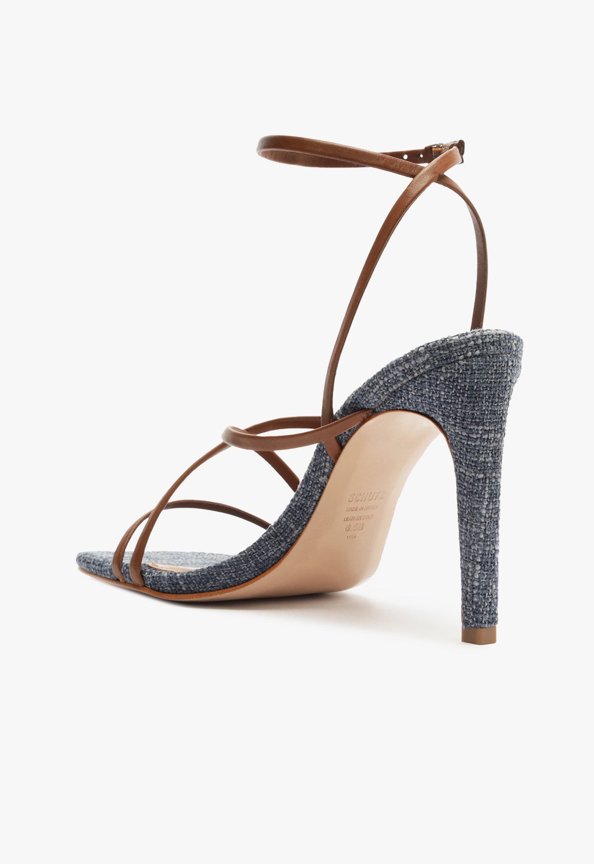 Bari Atanado Leather Sandal with 25mm Heel - Women's Comfortable High Heel Sandals for Summer, Beach, and Casual Outings