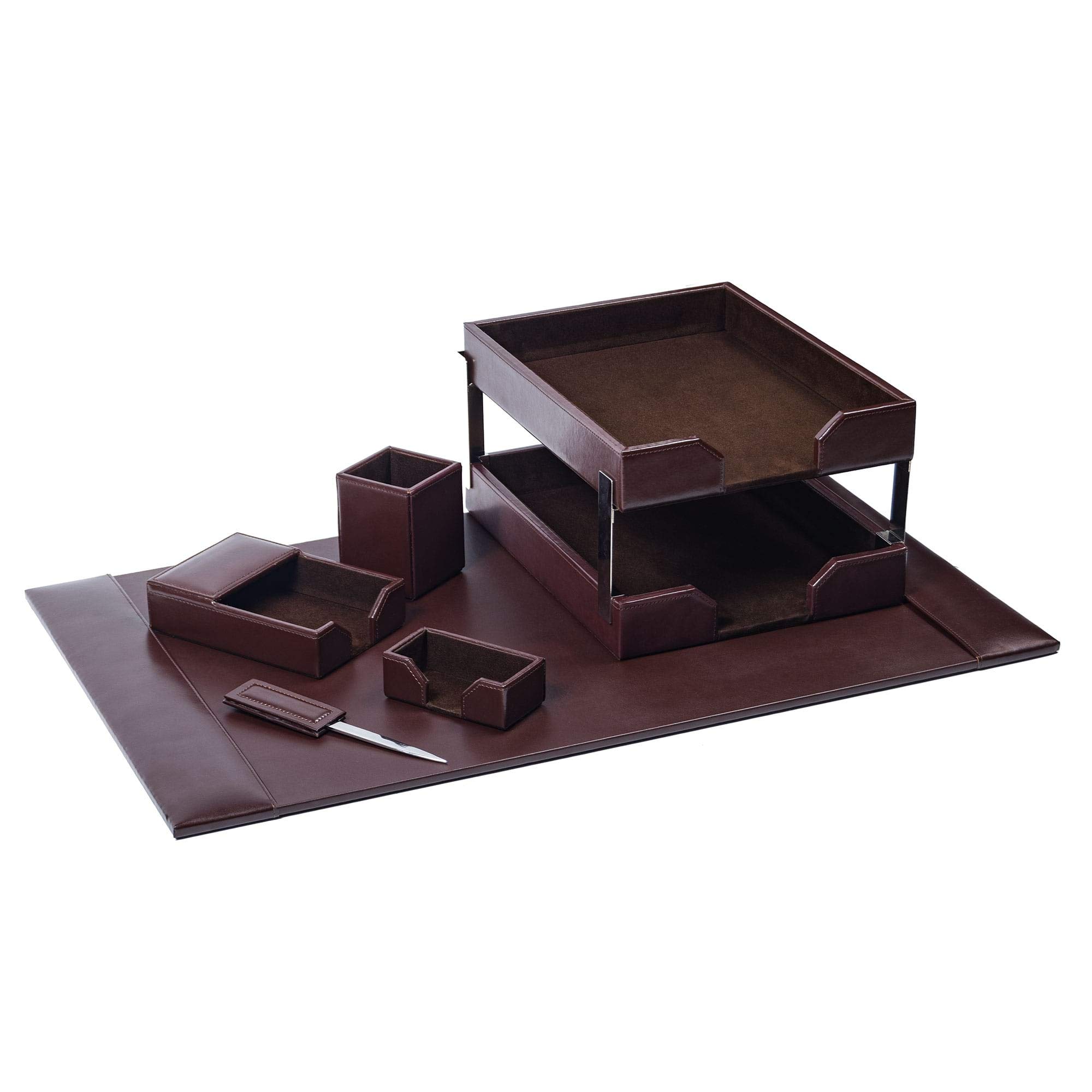 Dacasso Bonded Set Luxury Leather Desk Pad & Office Organization Essentials - 30