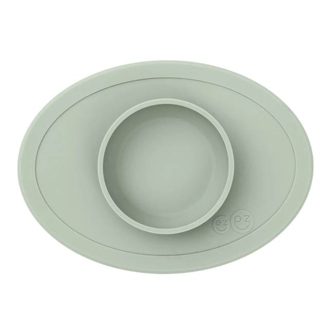 ezpz Tiny Bowl - Sage Green Baby Feeding Dish | Perfect for Toddler Mealtime, Snacks & Travel